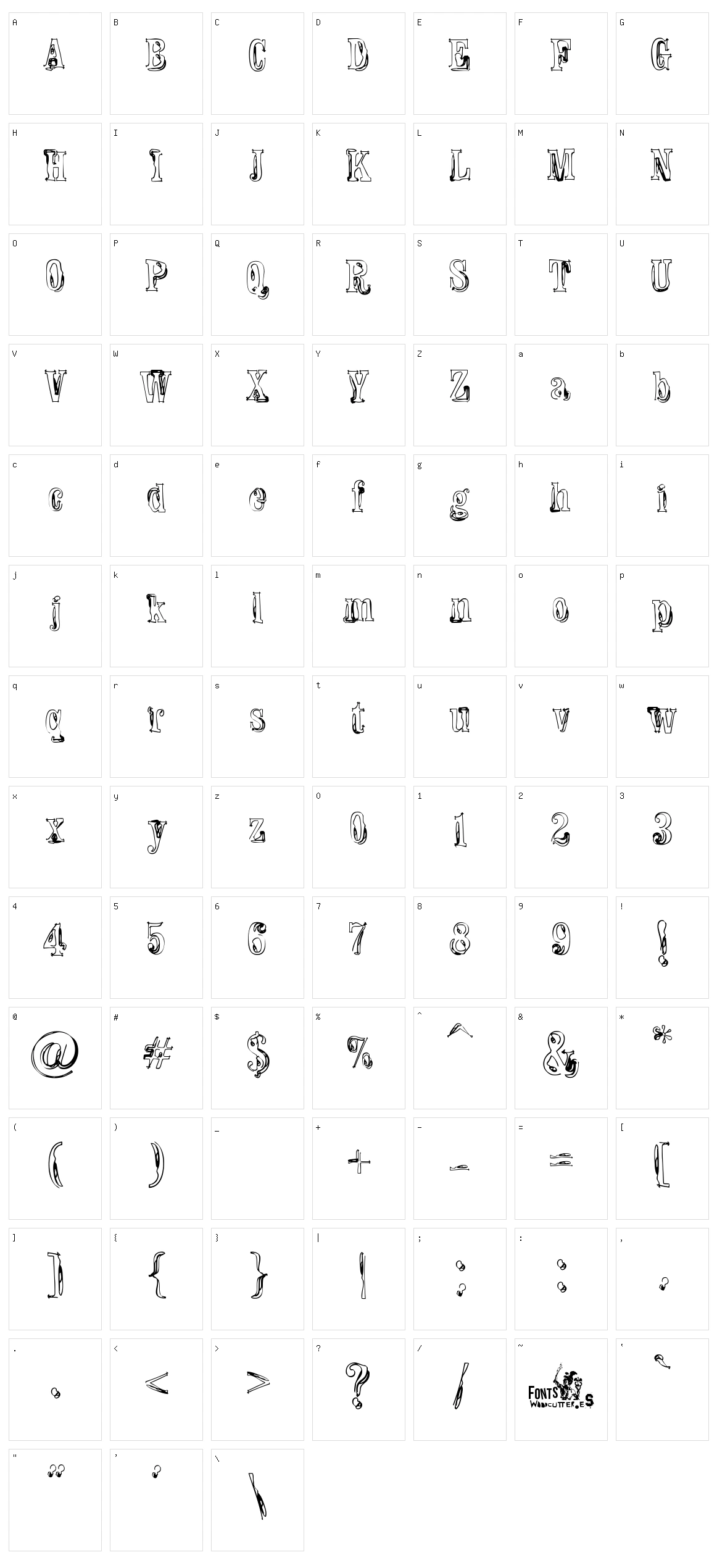 Fine Disorder Character Set