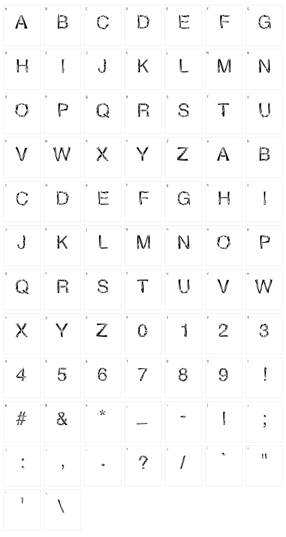 Four Sixteen Sixteen Character Set