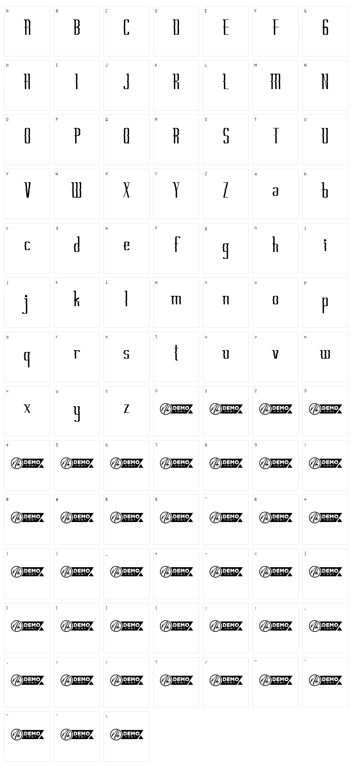 Foxspeed Character Set