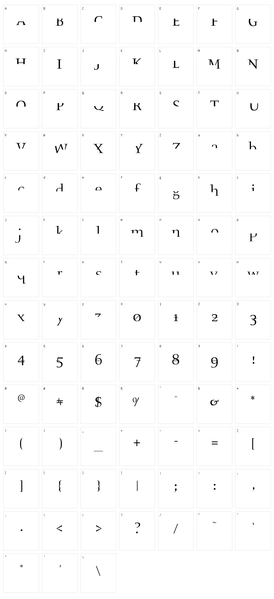 Fragmenta Character Set