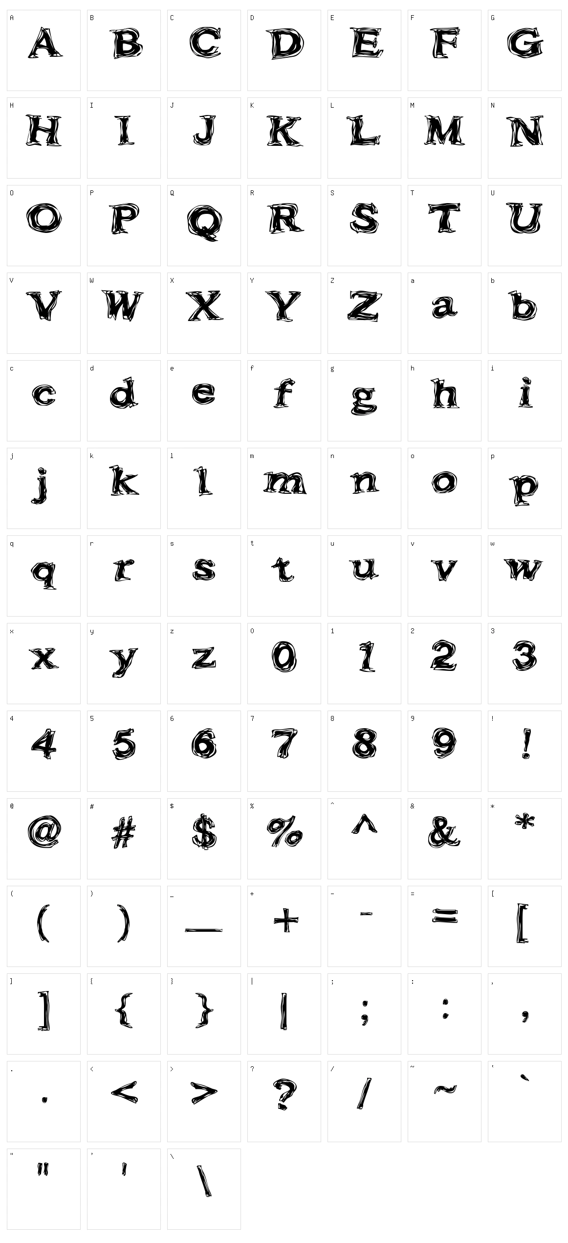 Frazzle Character Set