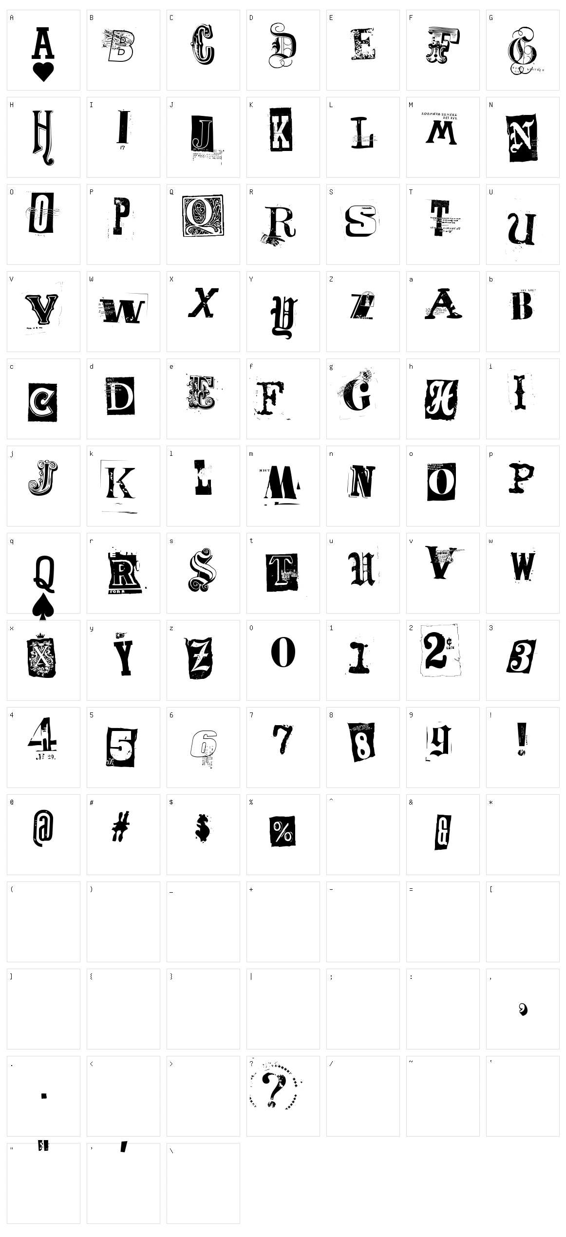 Freakshow Character Set