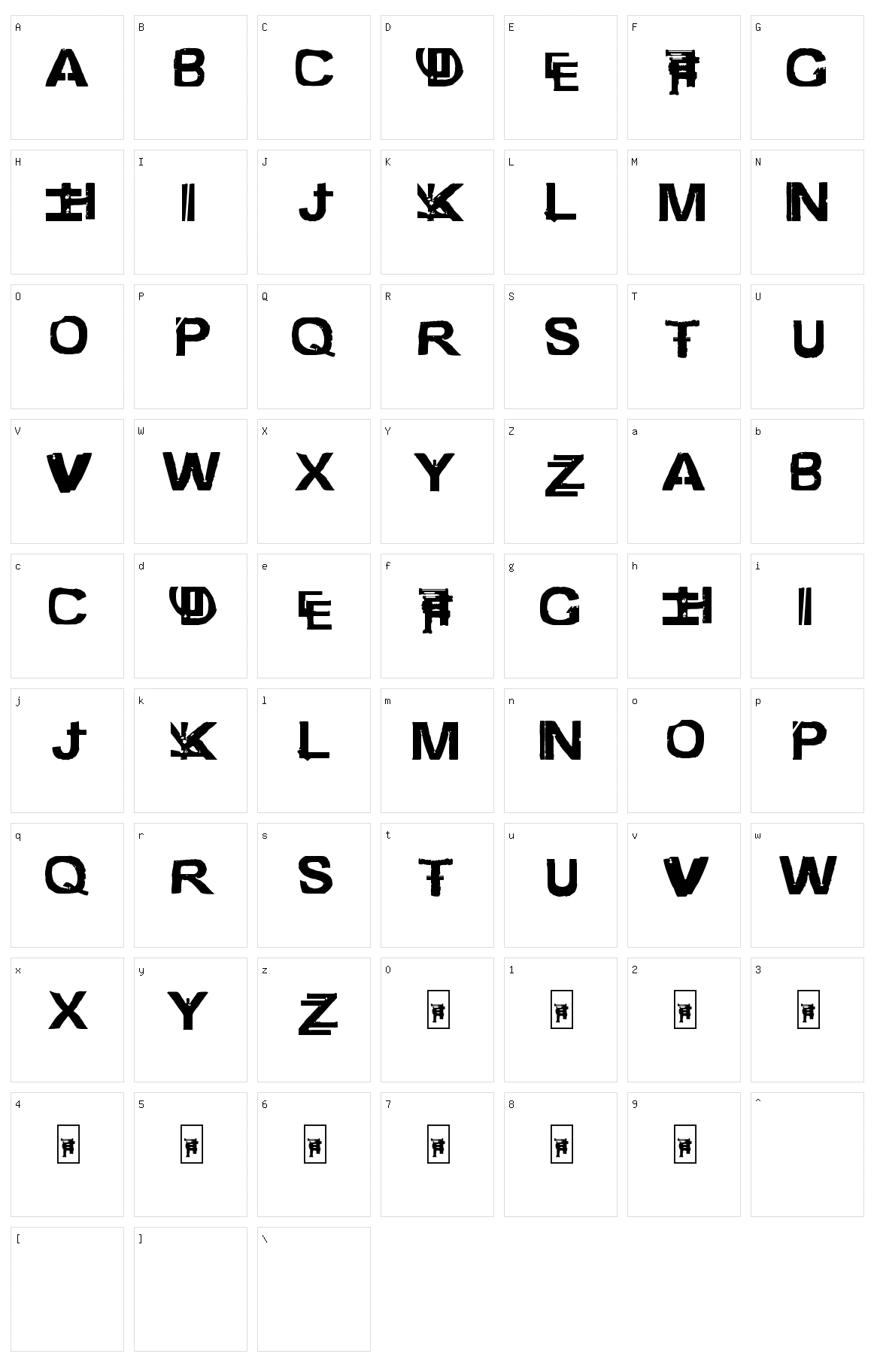 Freestyler Ancient F6 Character Set