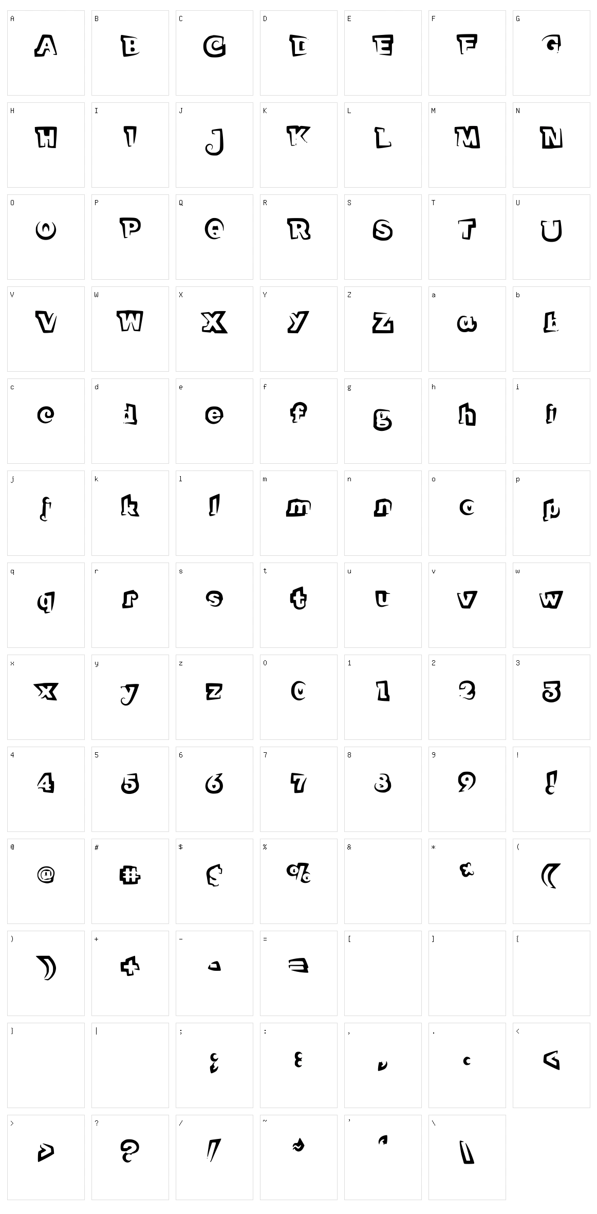 Funny Teca Character Set