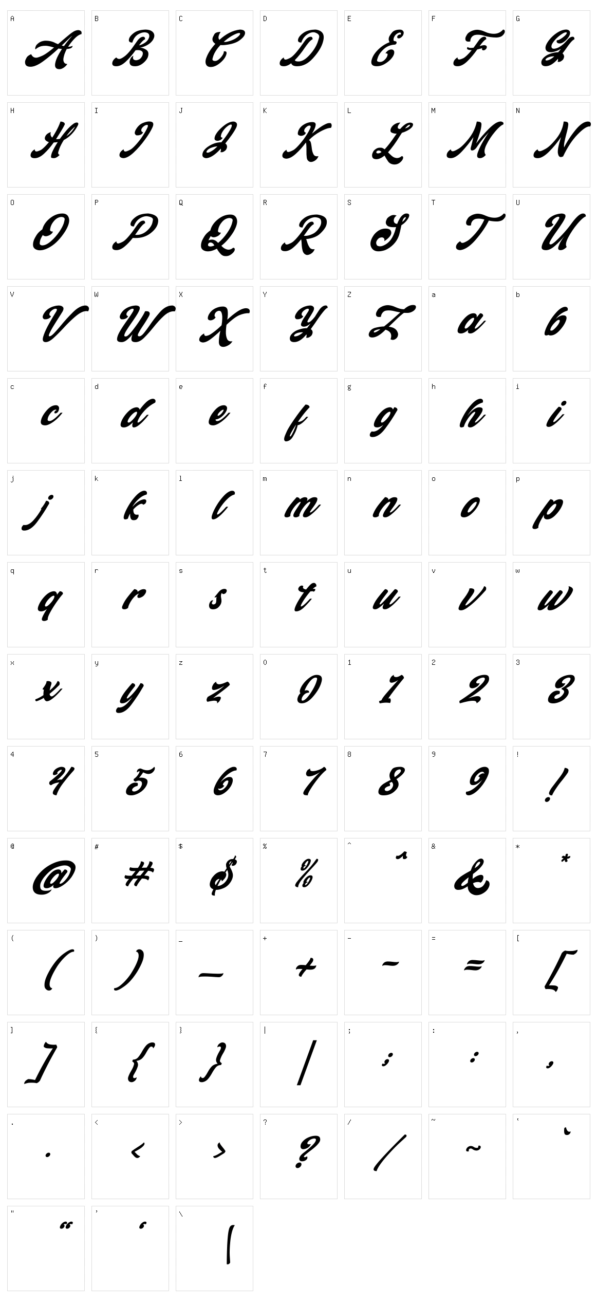 Retrow Mentho Character Set