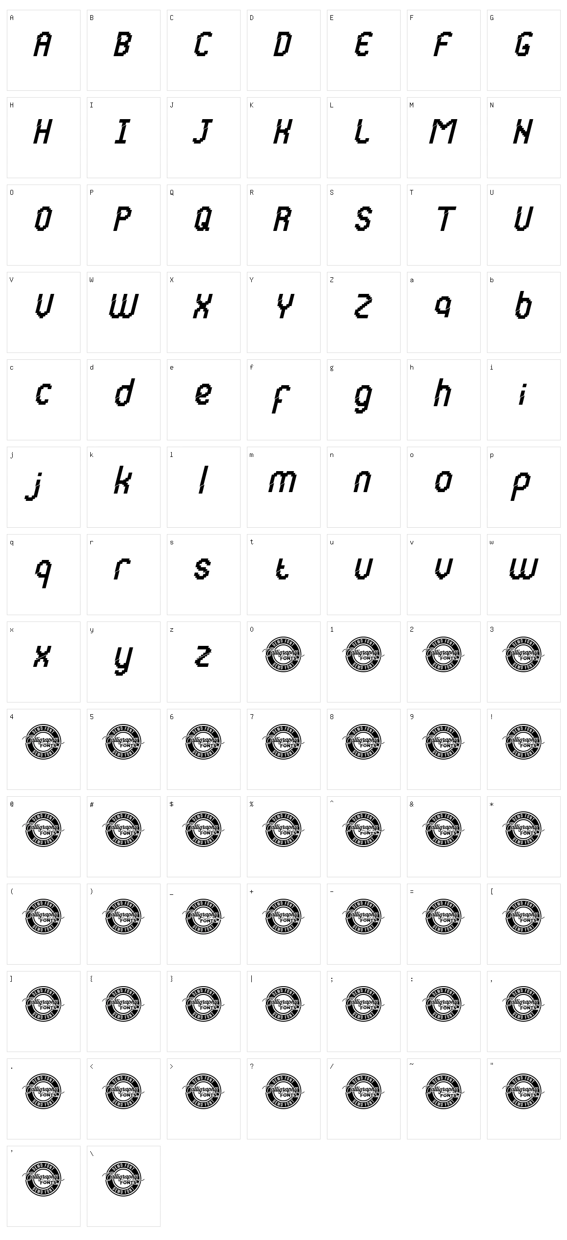 Glitchy Character Set