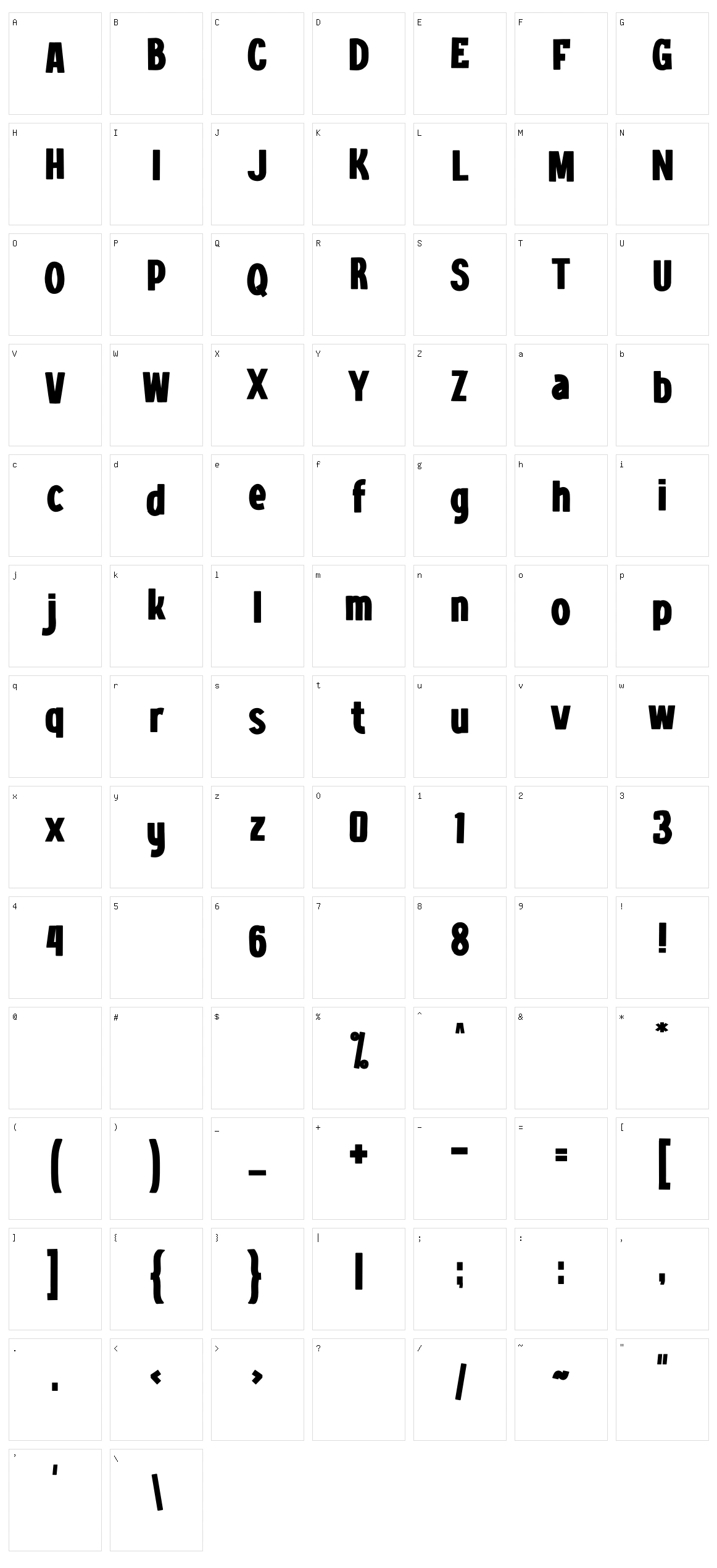 Golga Character Set
