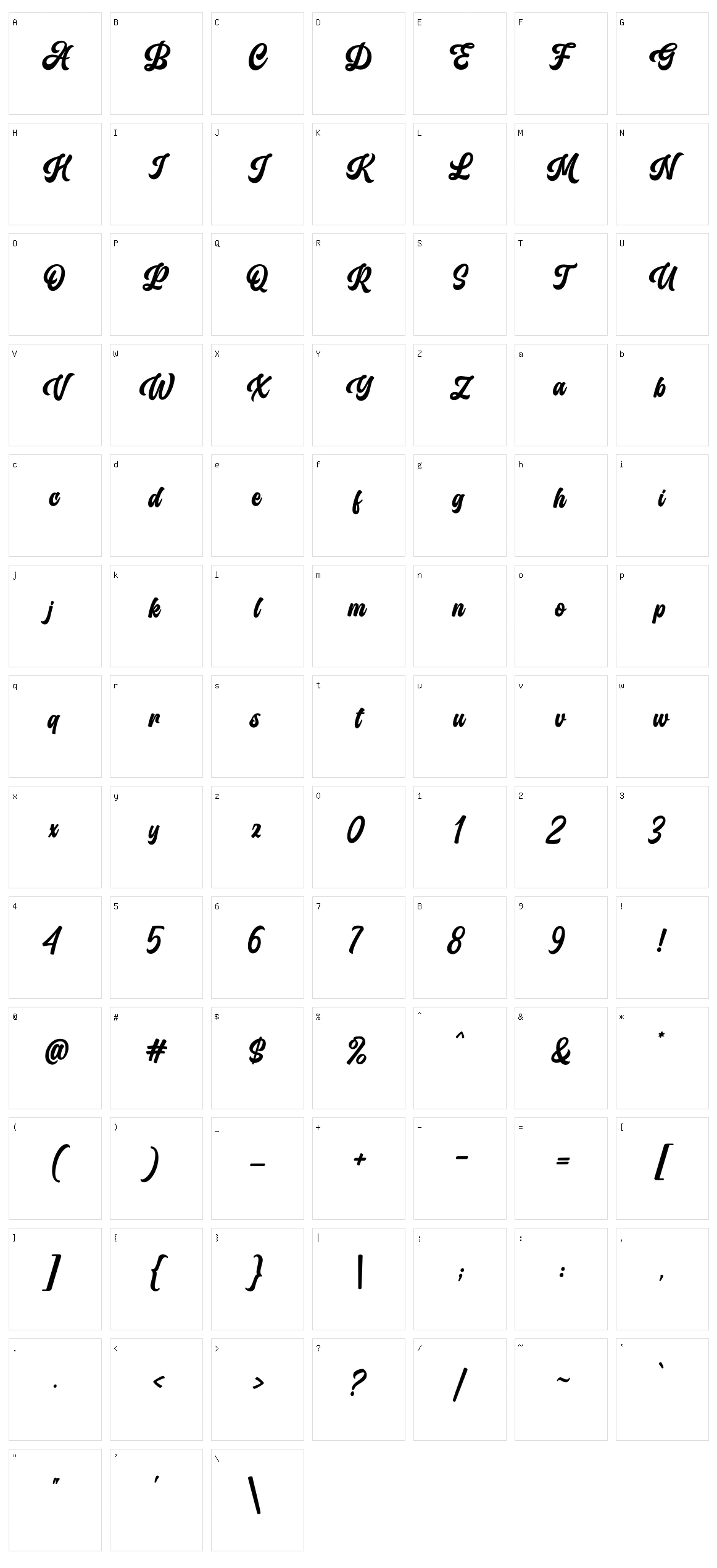 Masterday Character Set