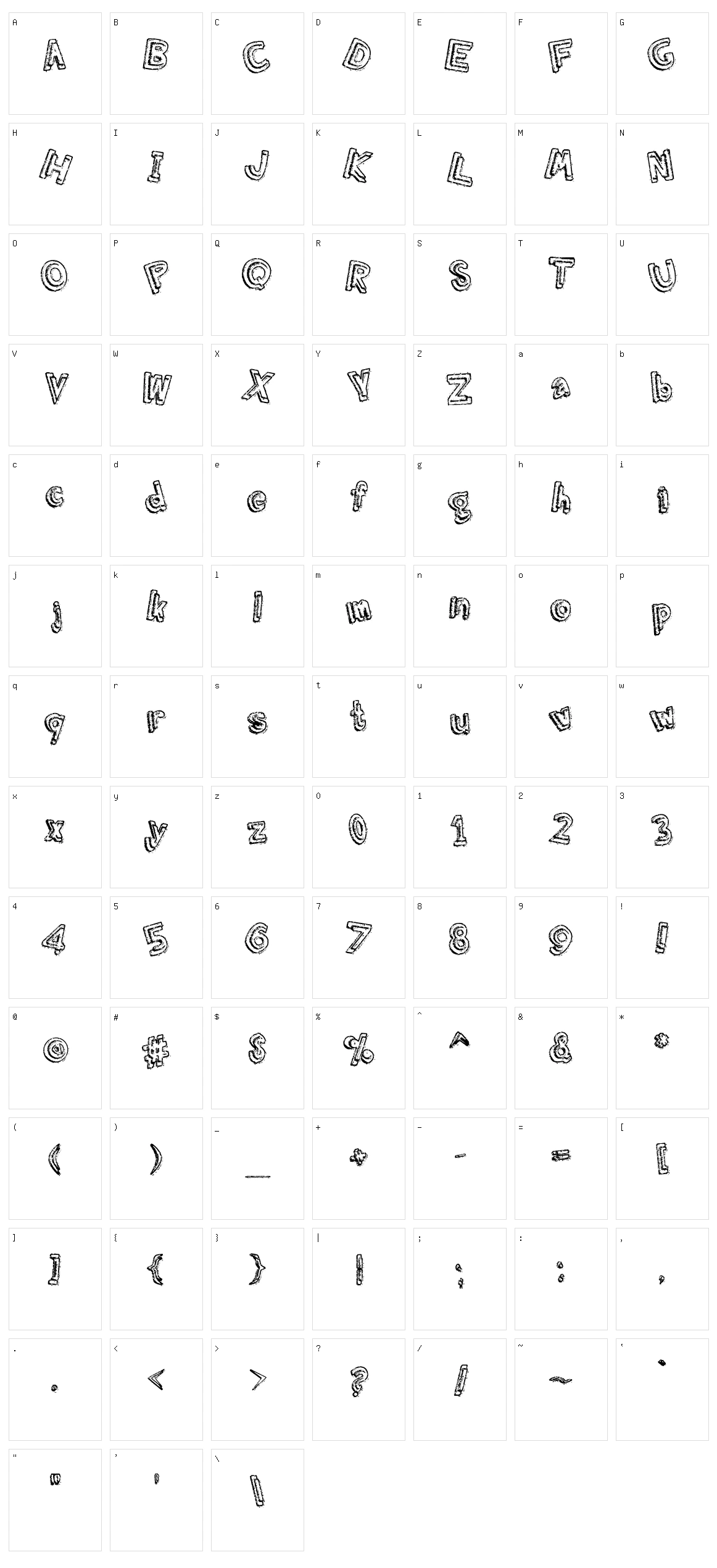 Grumbling Effect Character Set