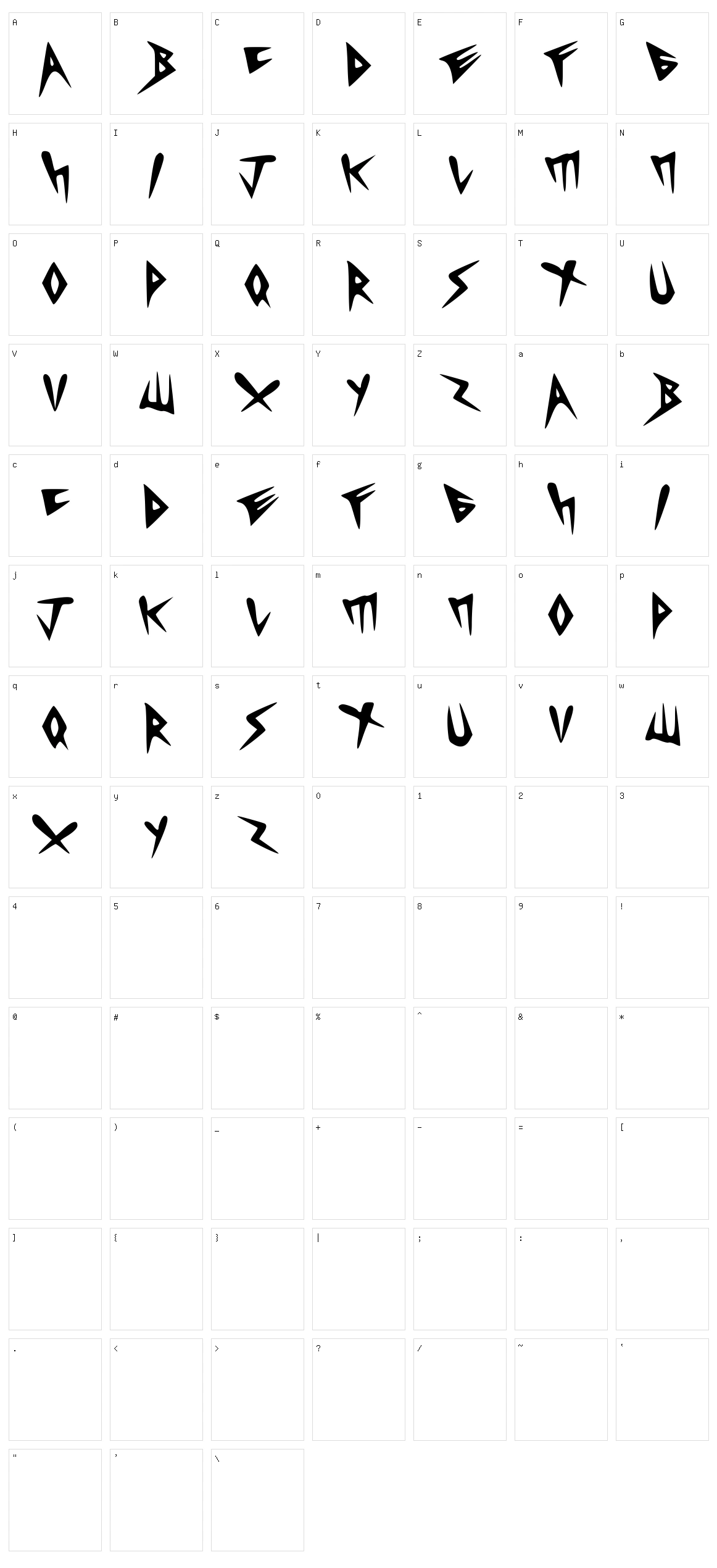 Heavycrist Character Set
