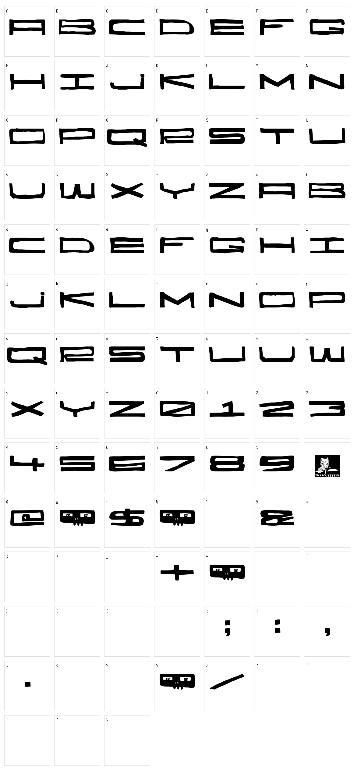 Hecatombe Character Set