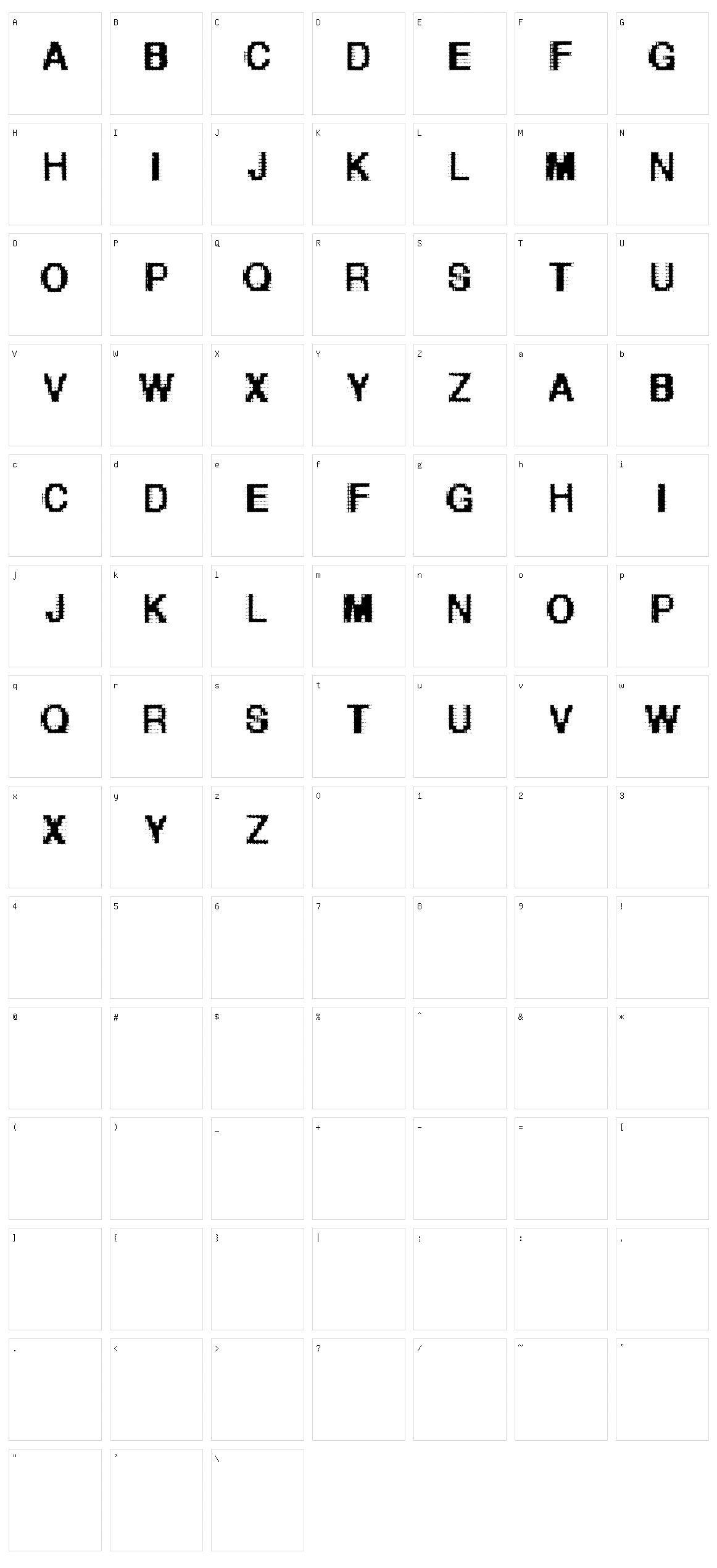 Helvetica Grosse Bit Character Set