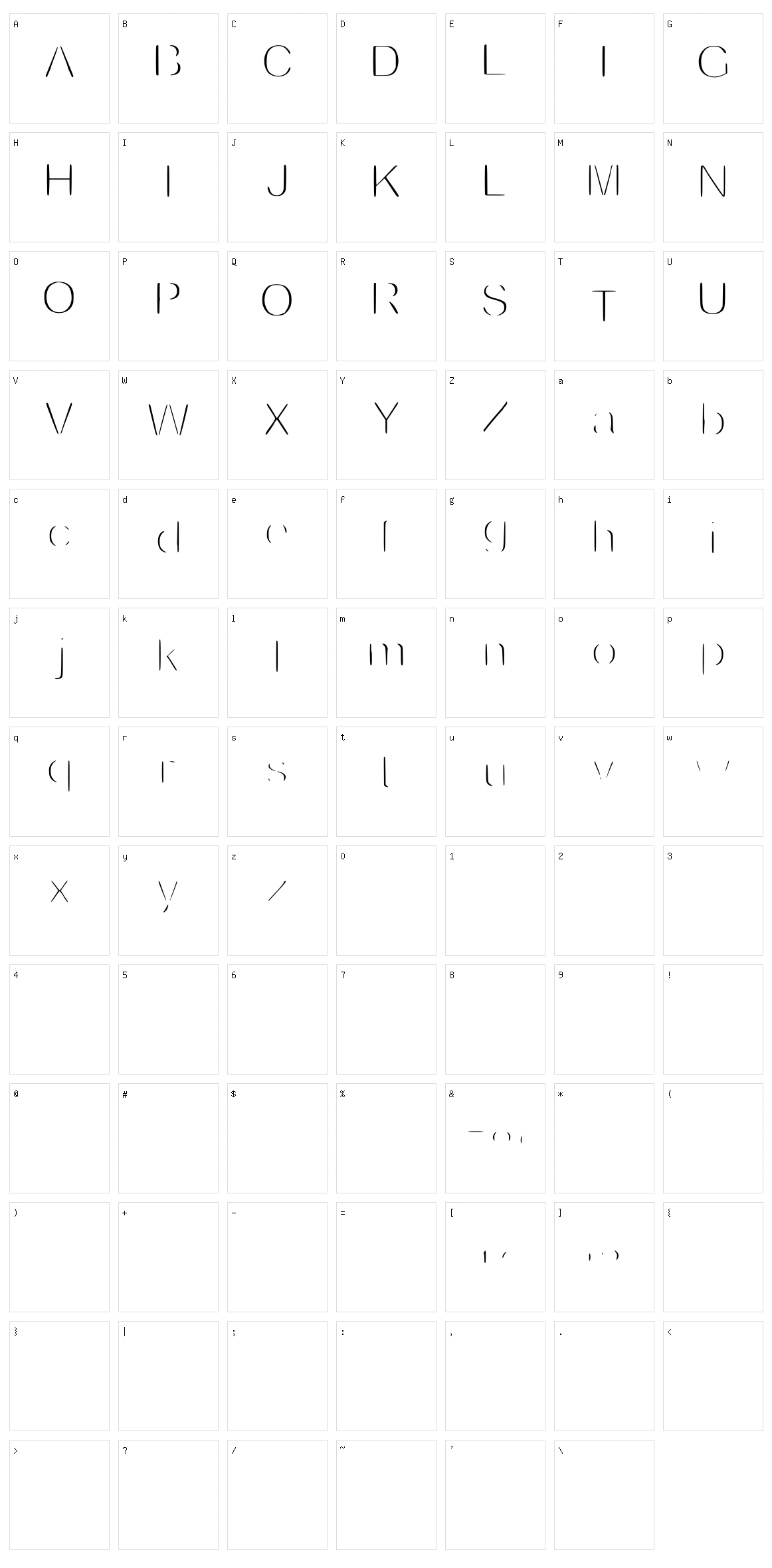 Invisible Character Set