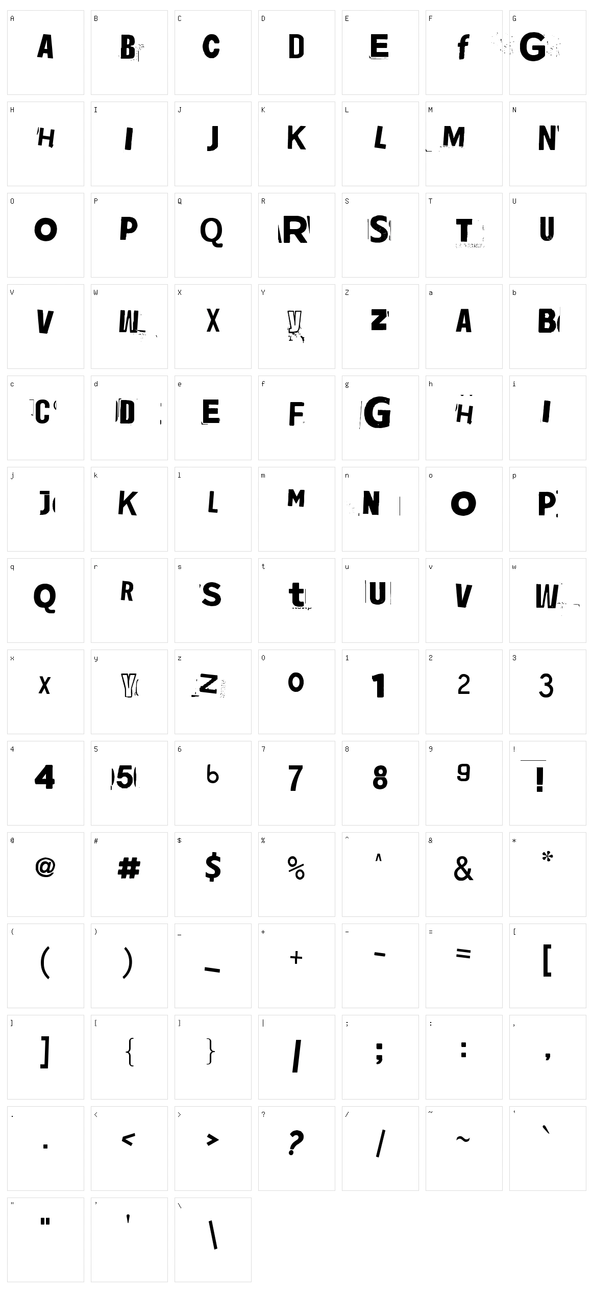 Jadefedga Character Set