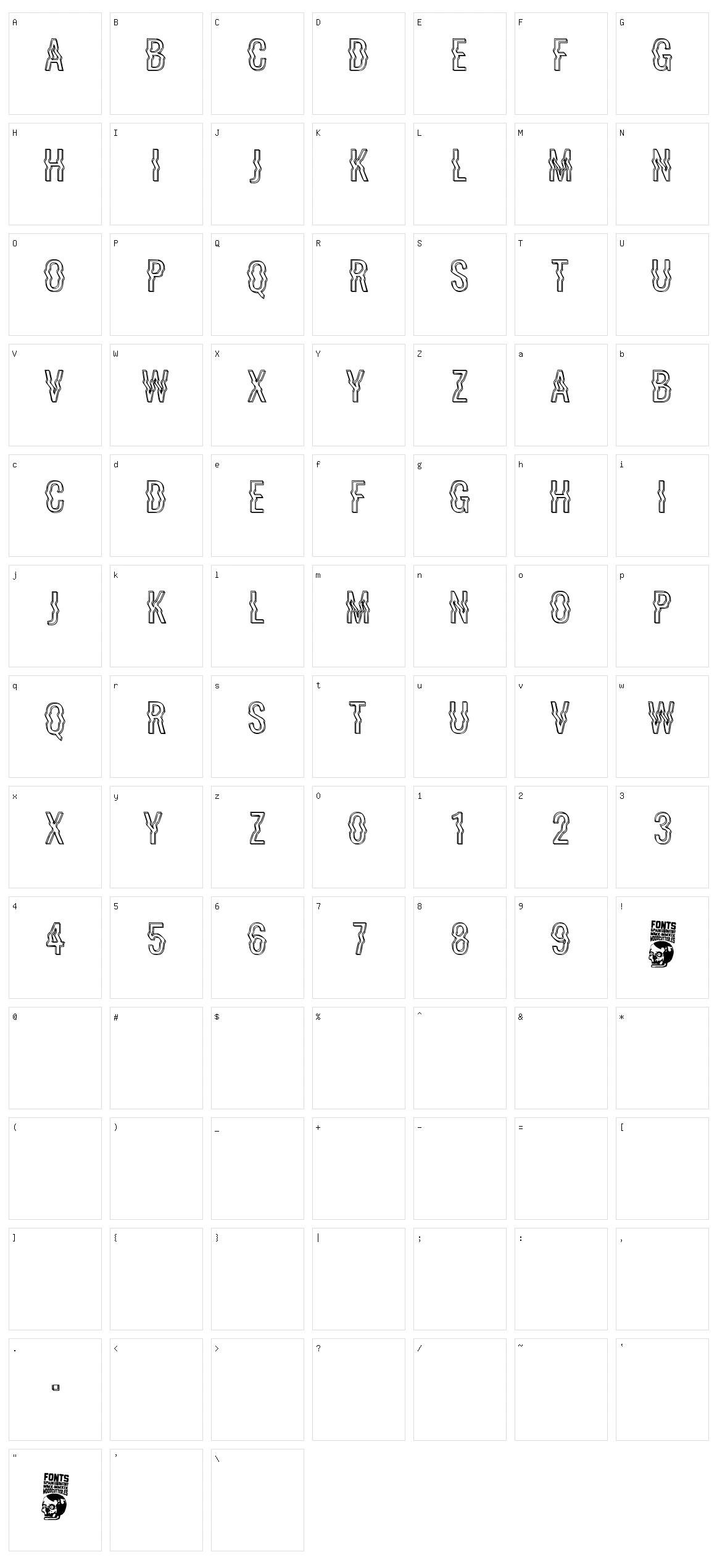 La Distorsionada Character Set