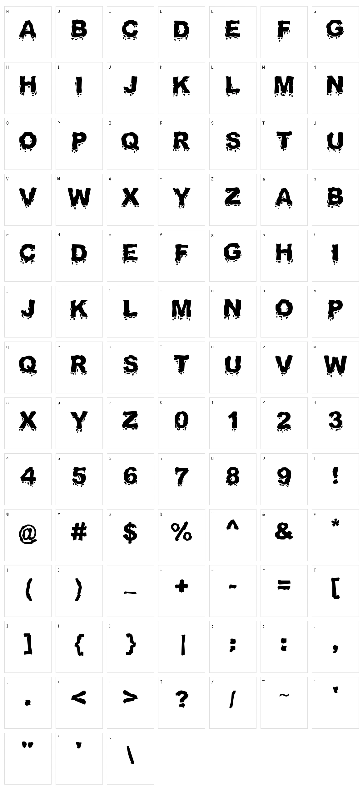 Landslide Character Set