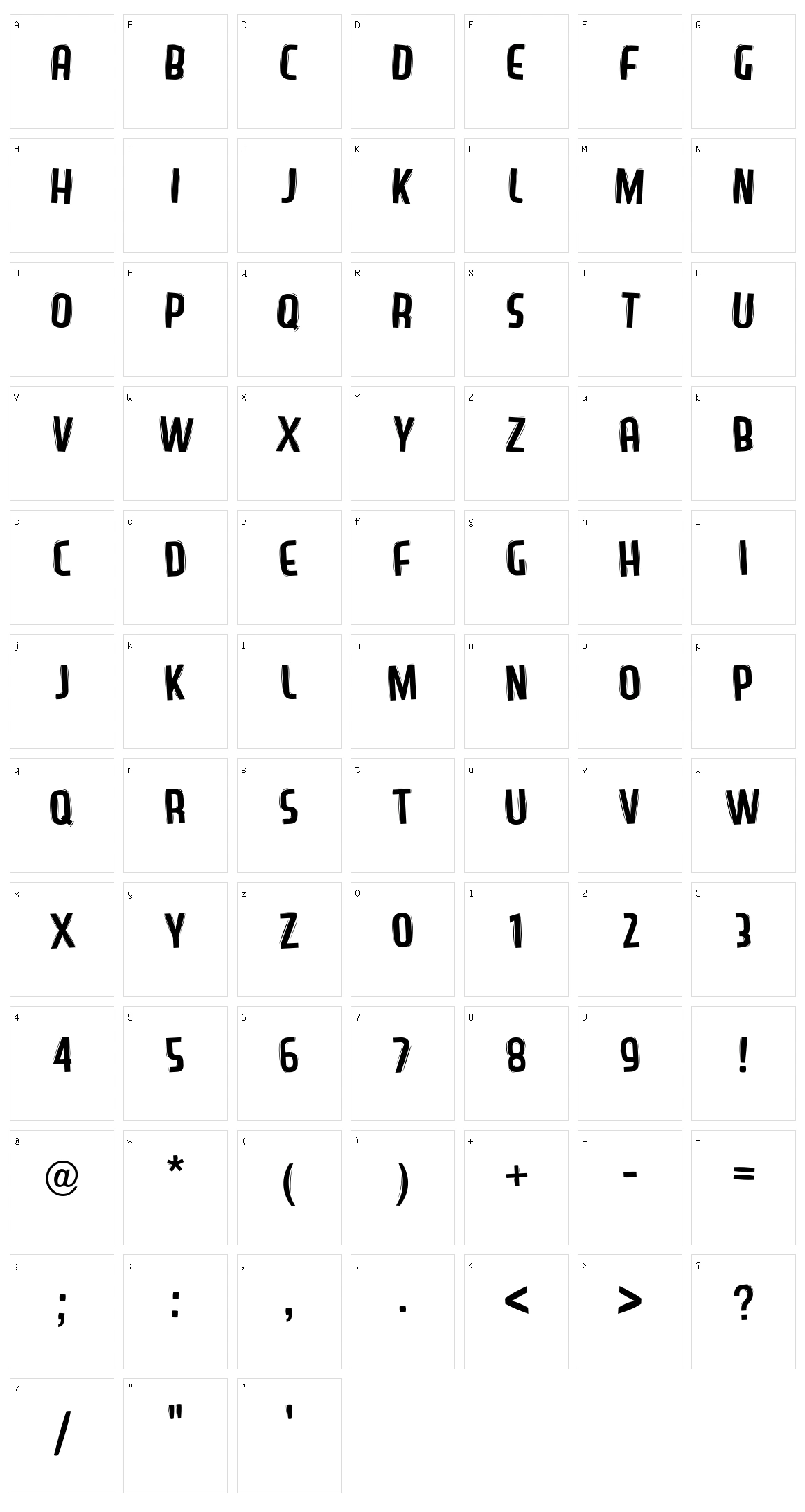 Lazy Sans Character Set