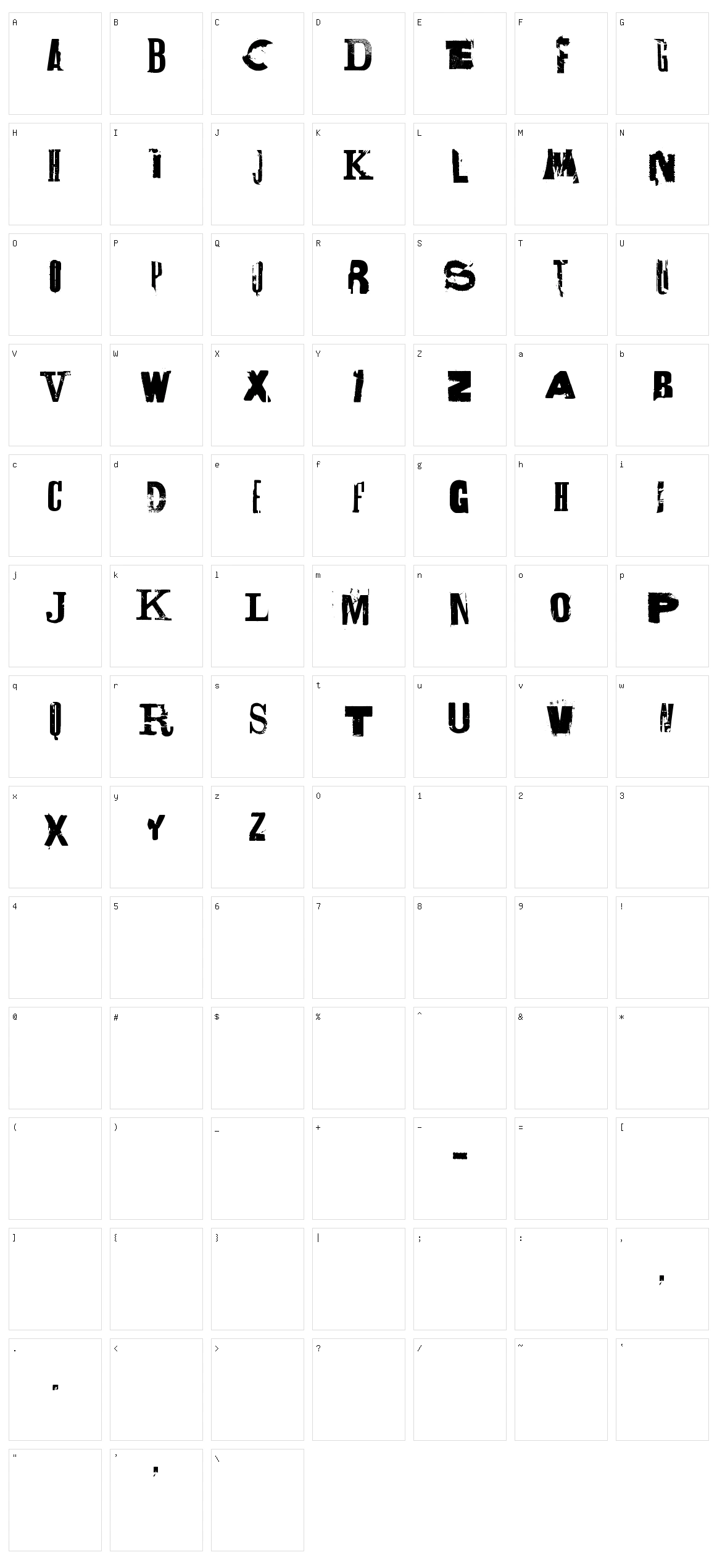 Lettrisme Character Set