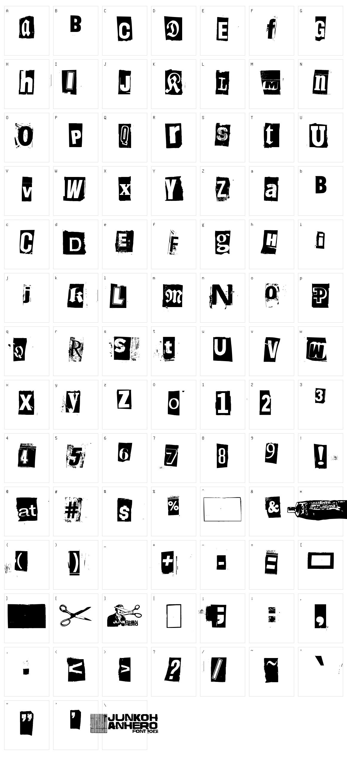 Liima, paperi, sakset Character Set