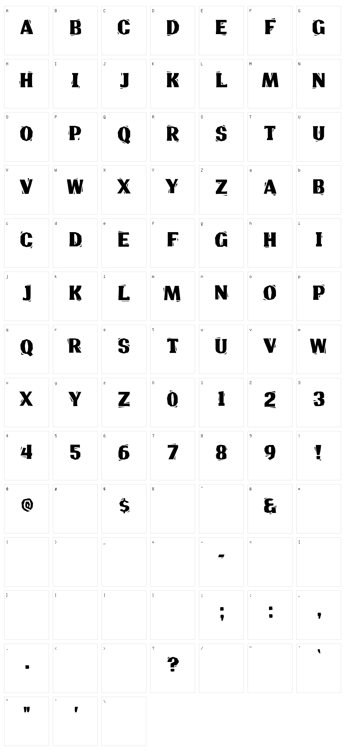 Lino Chisel Character Set
