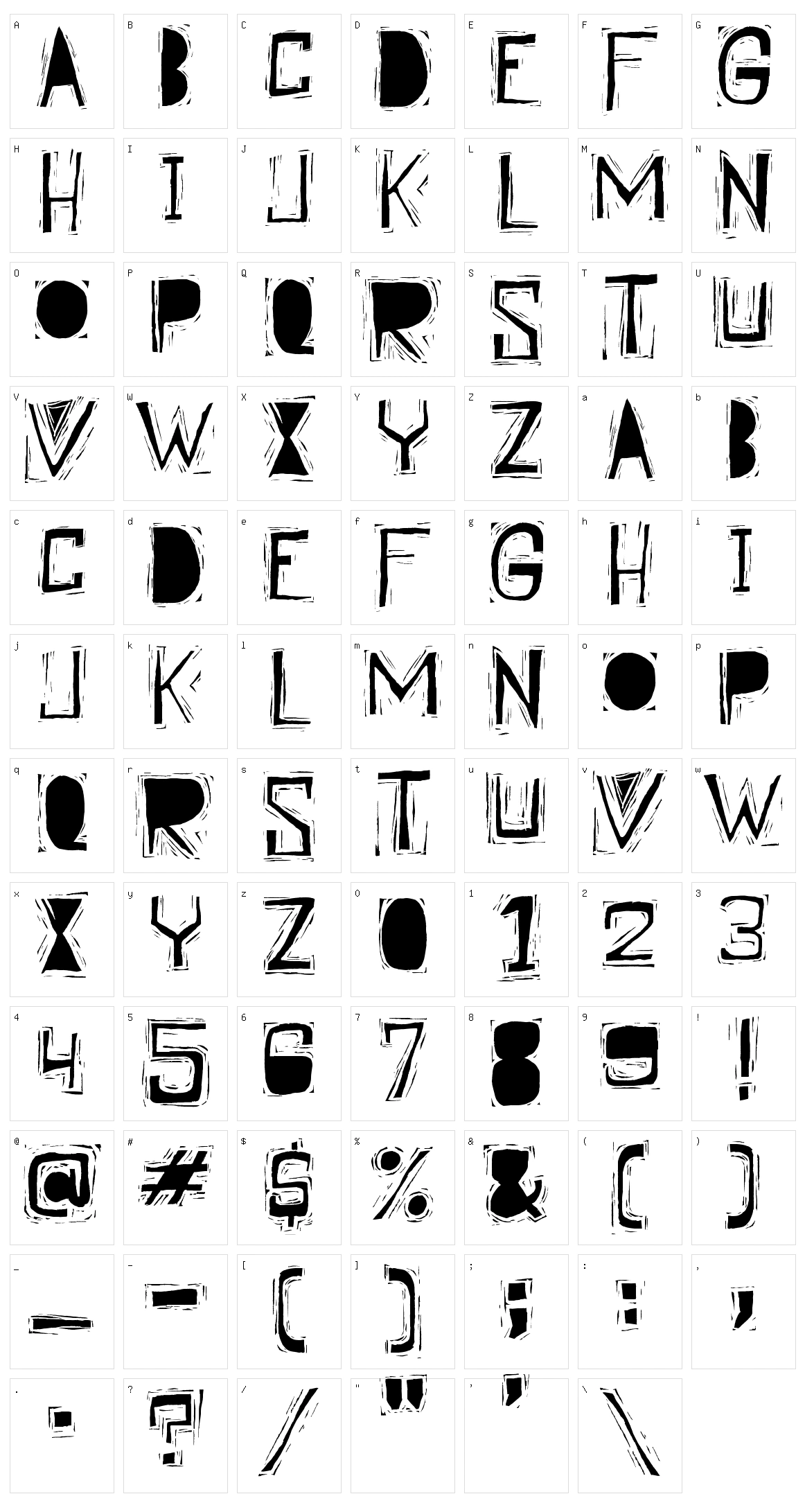 Linographer Character Set