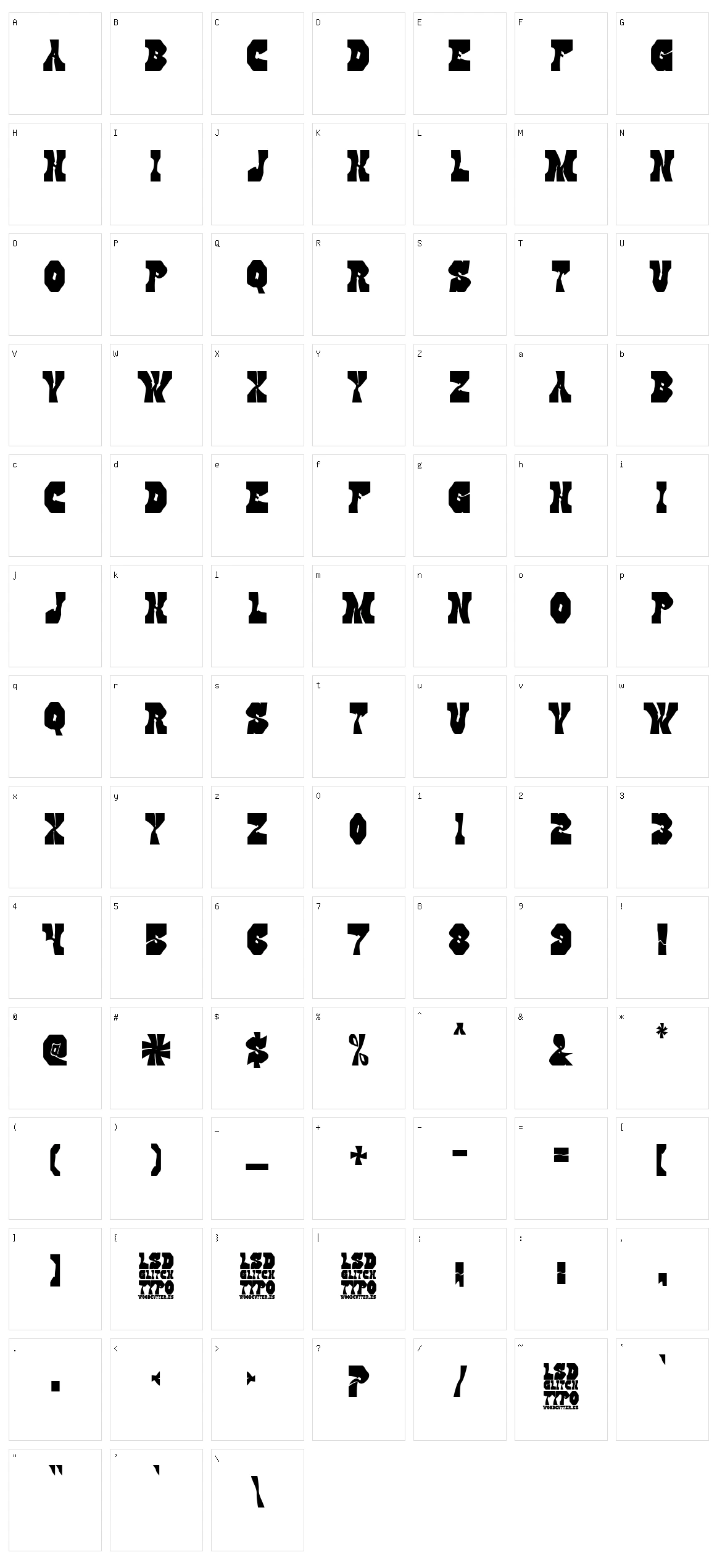 LSD Glitch Character Set
