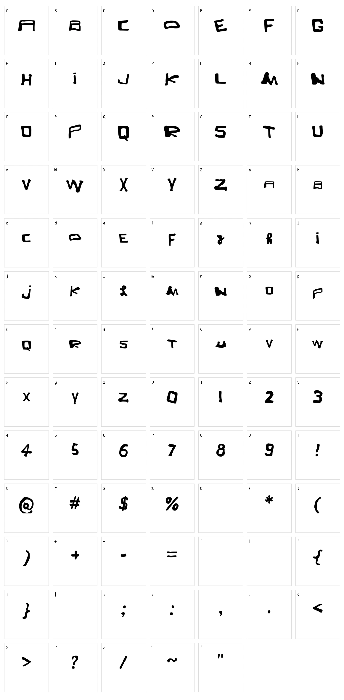 Lunazzi Character Set