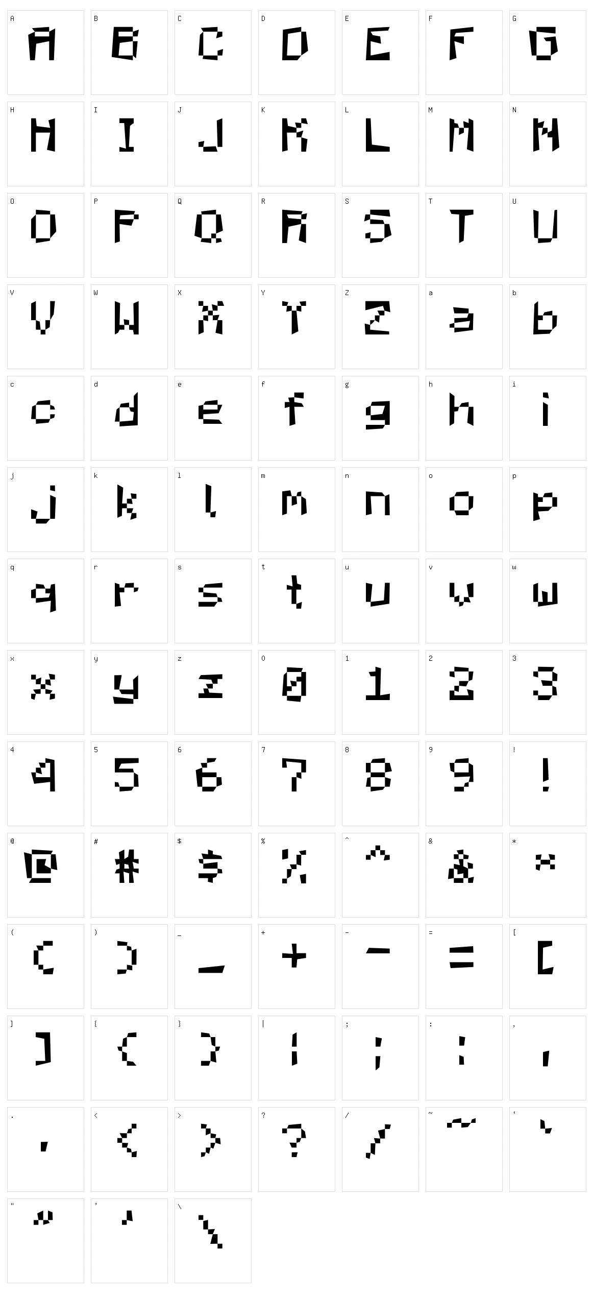 Mad Pixels Character Set