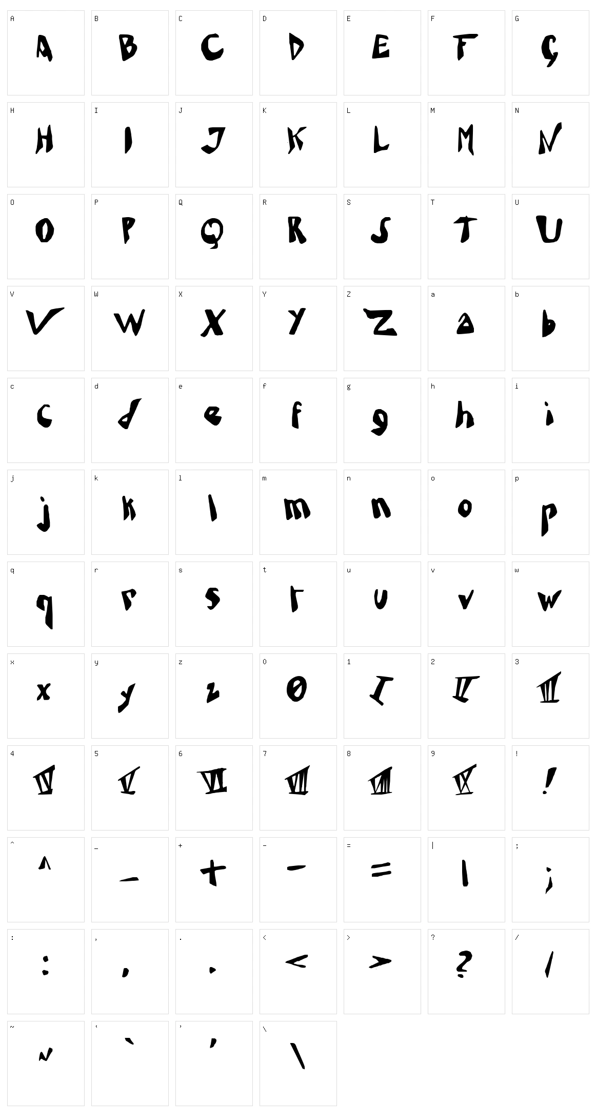 Mad Somnambulist Character Set