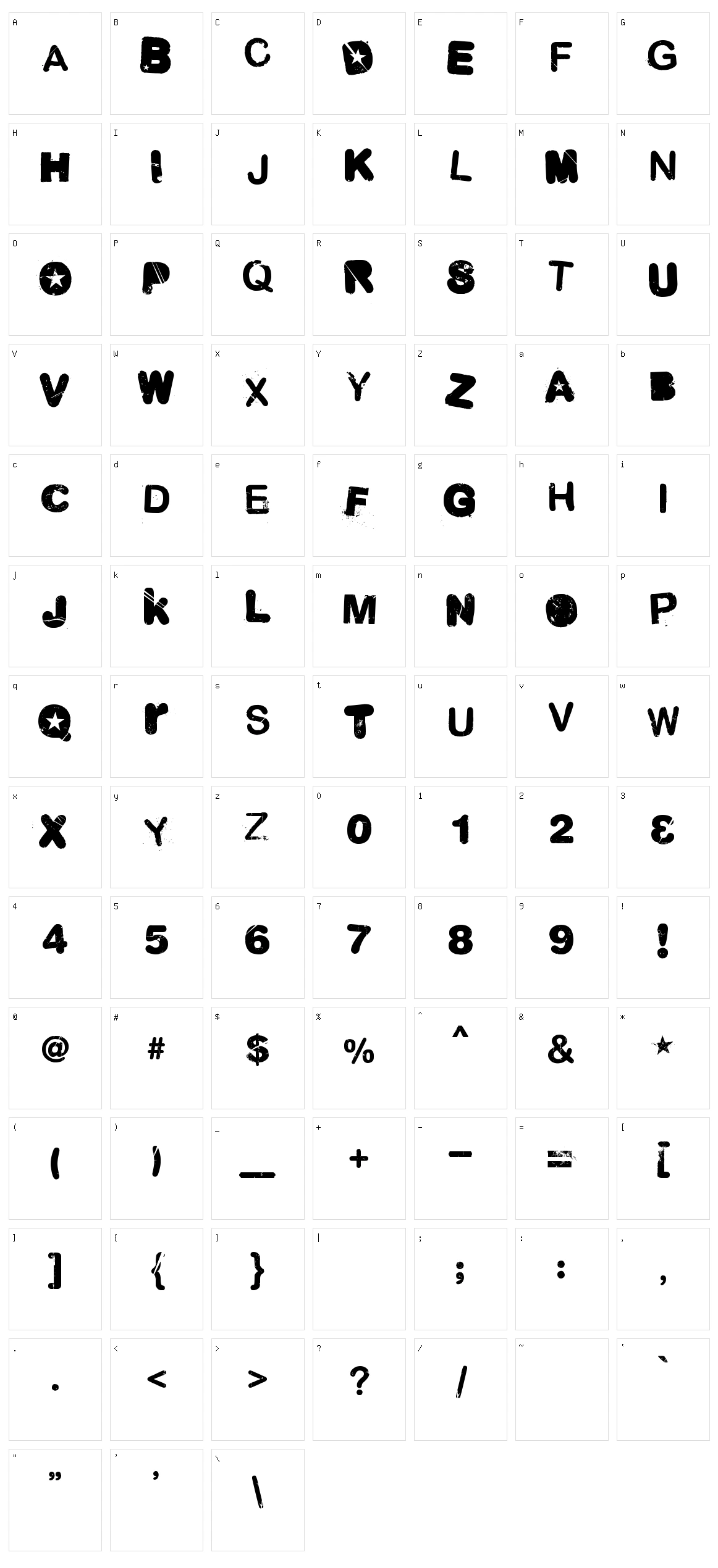 Malgecito Character Set