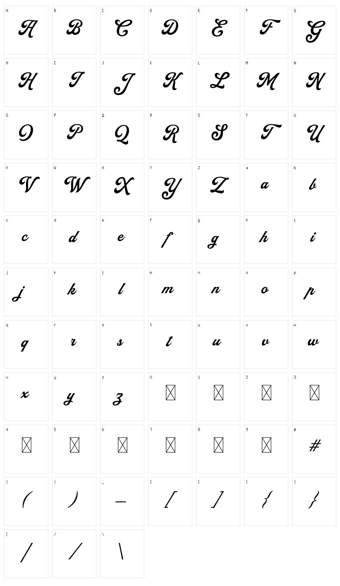 Froadmile Character Set