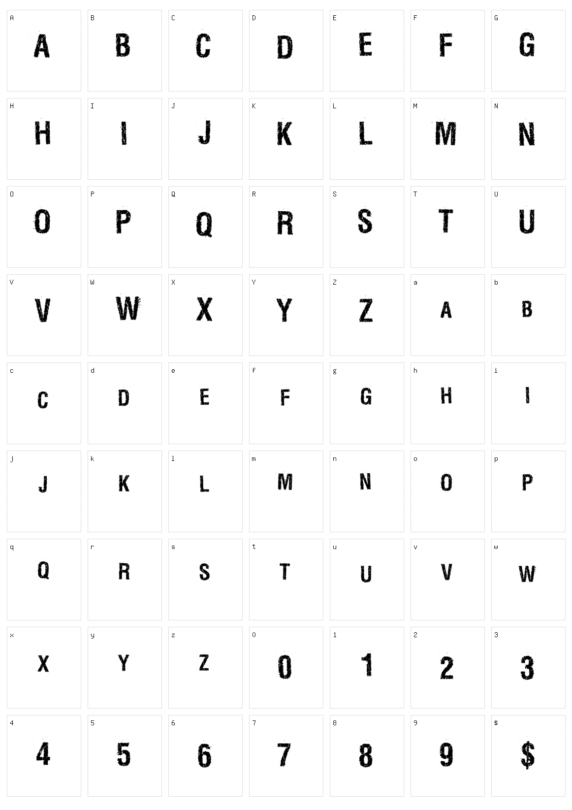 Marble Wasteland Character Set