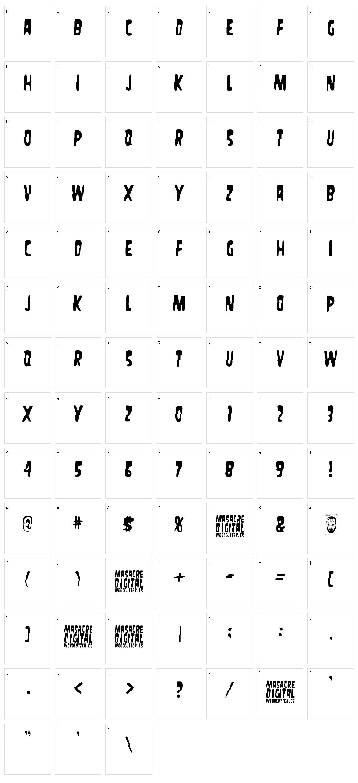 Masacre Digital Character Set