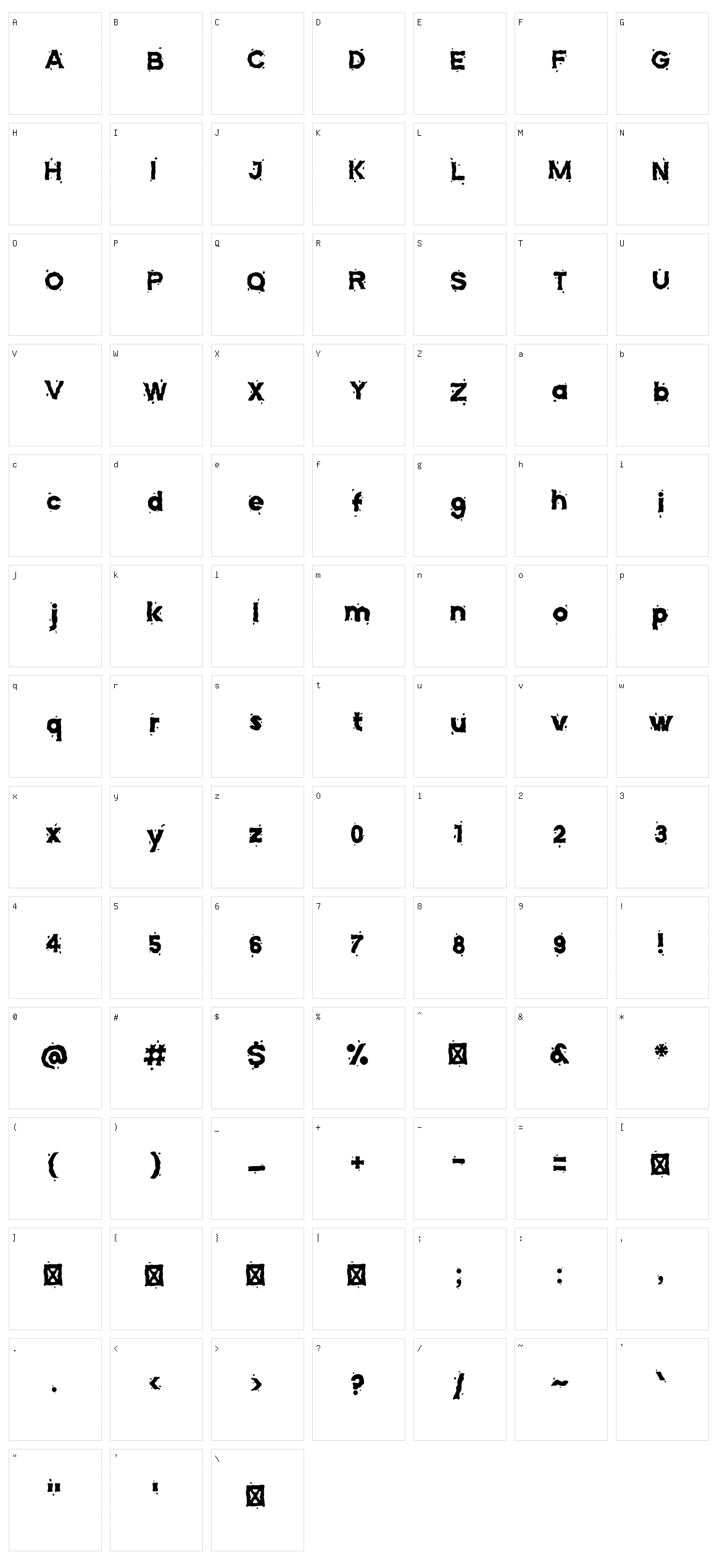 Maunispark Character Set