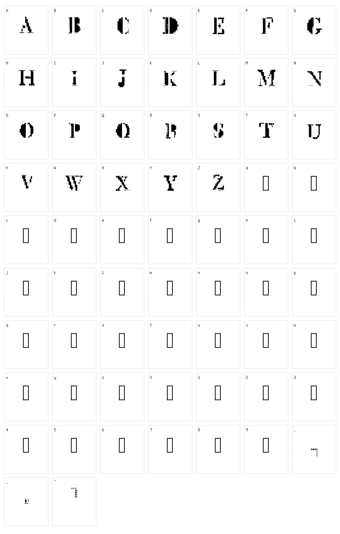 Mck Glitch Character Set