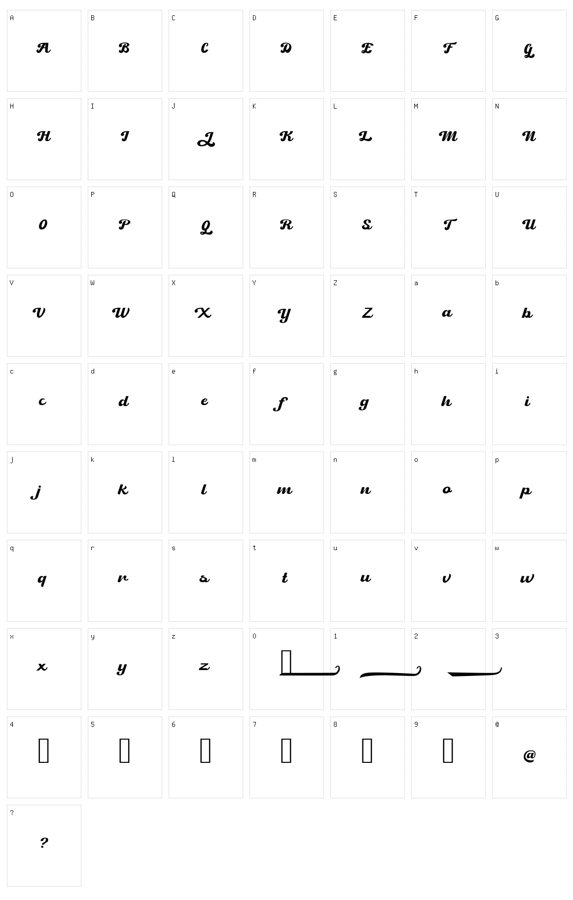 Retrock Character Set