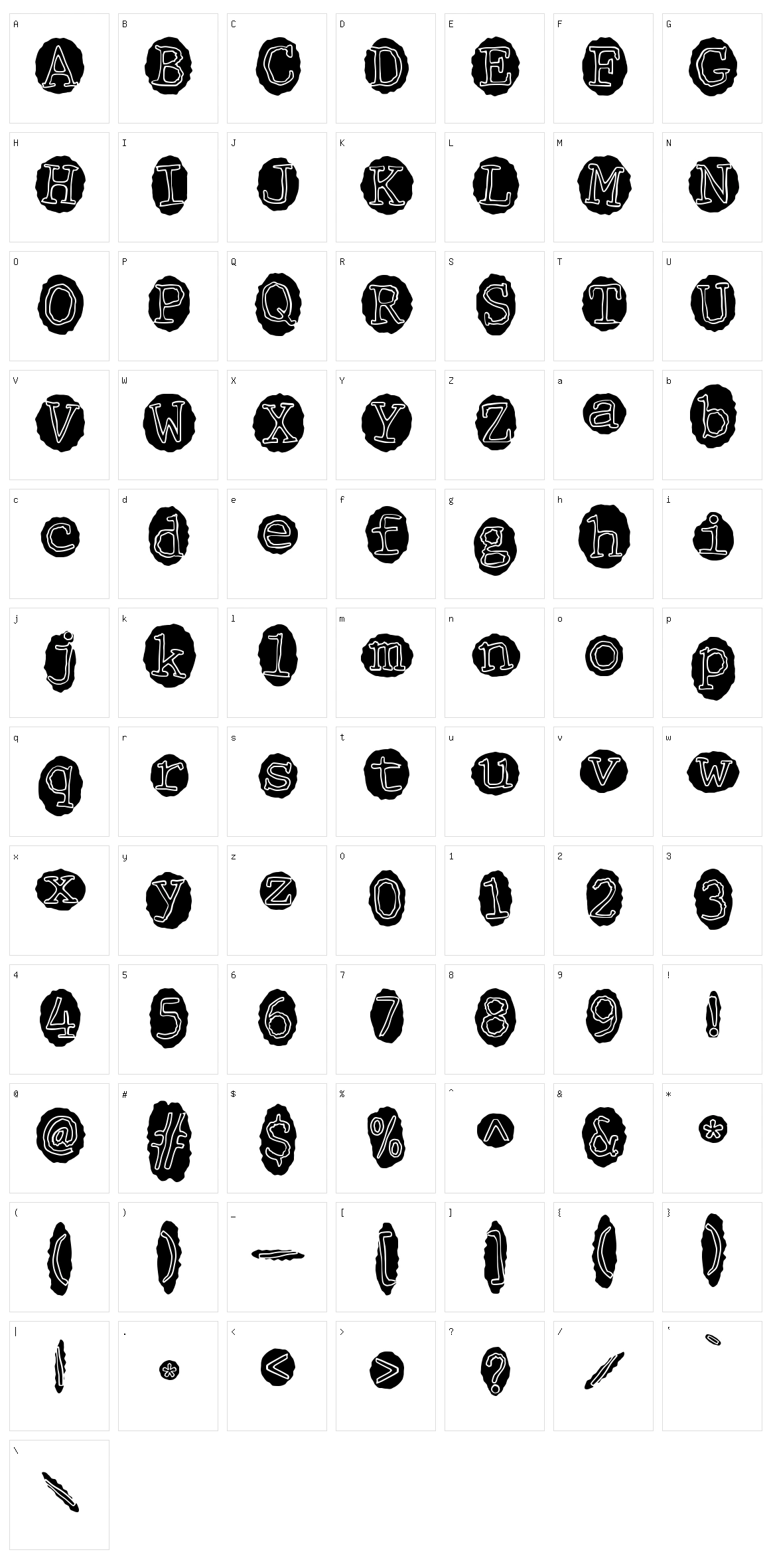 Melting Records Character Set