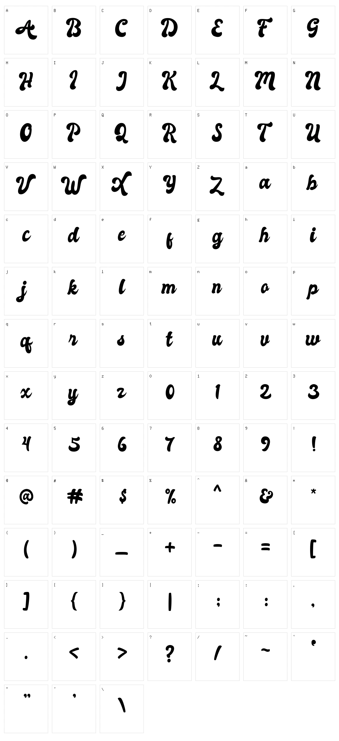 Autolova Character Set