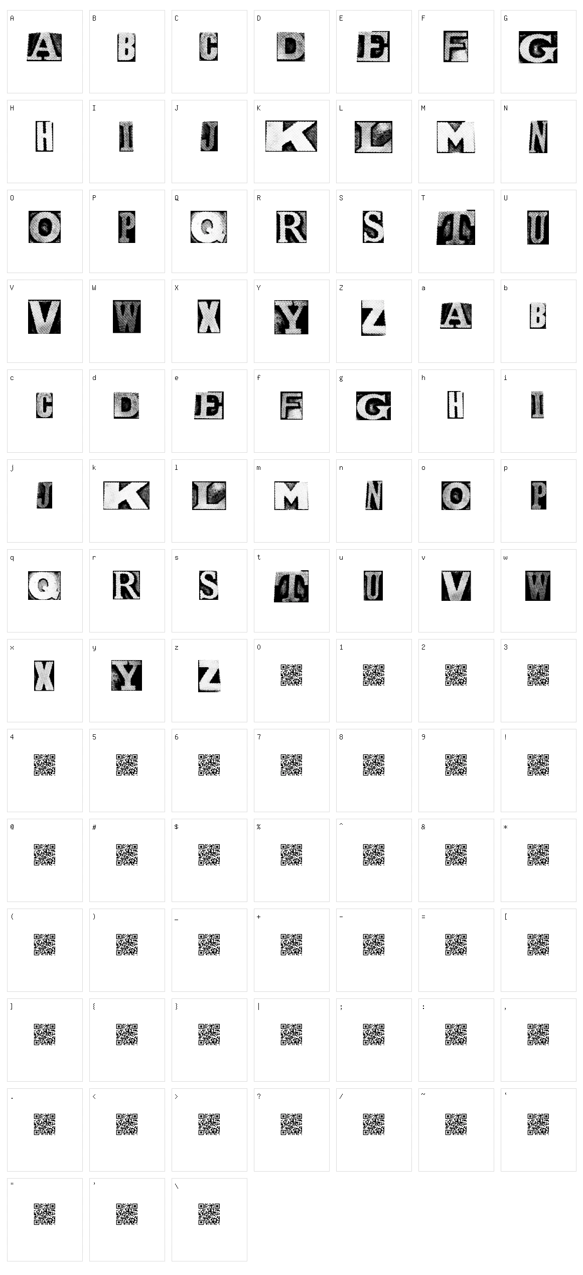 Metal Block Naked Character Set