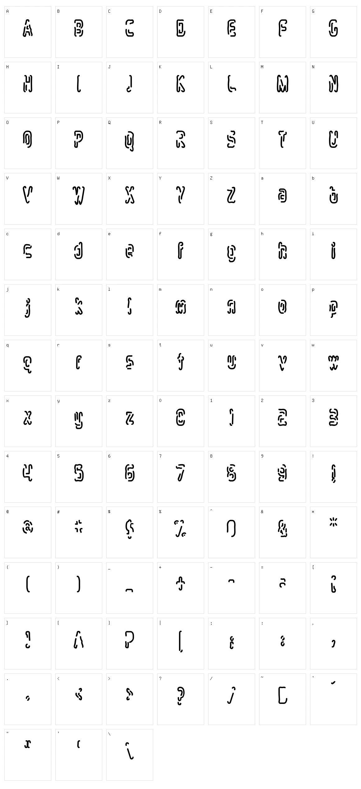 Mlurmlry Character Set