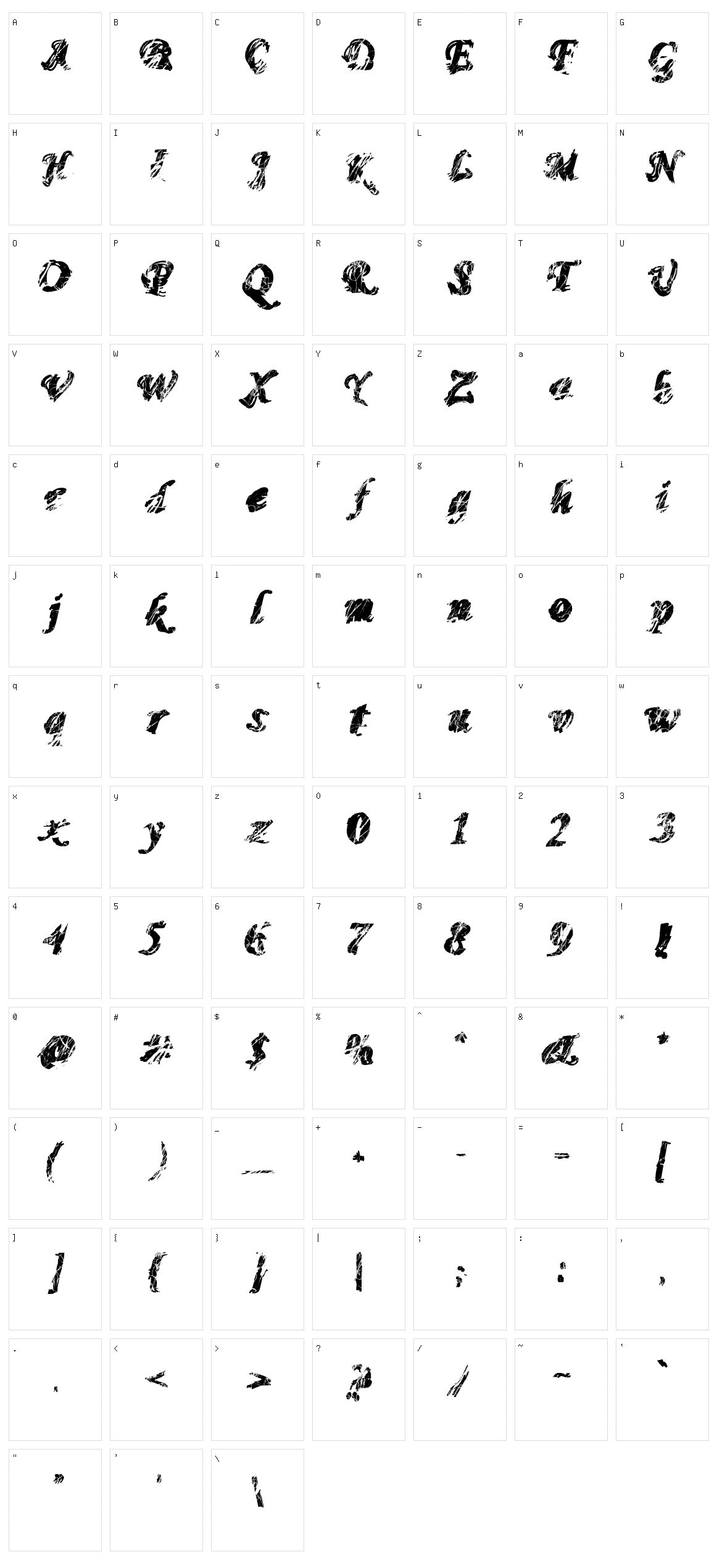 Mono Madness Character Set