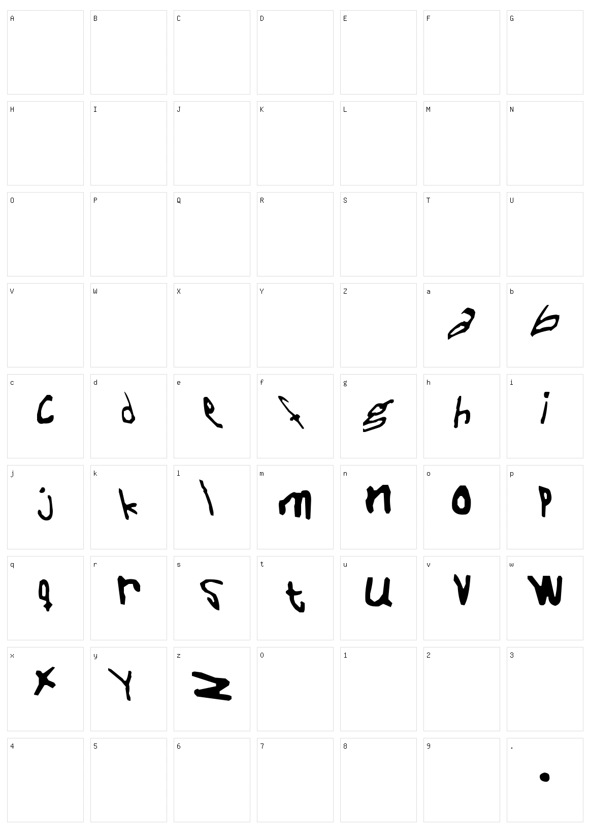 Naive Font Character Set