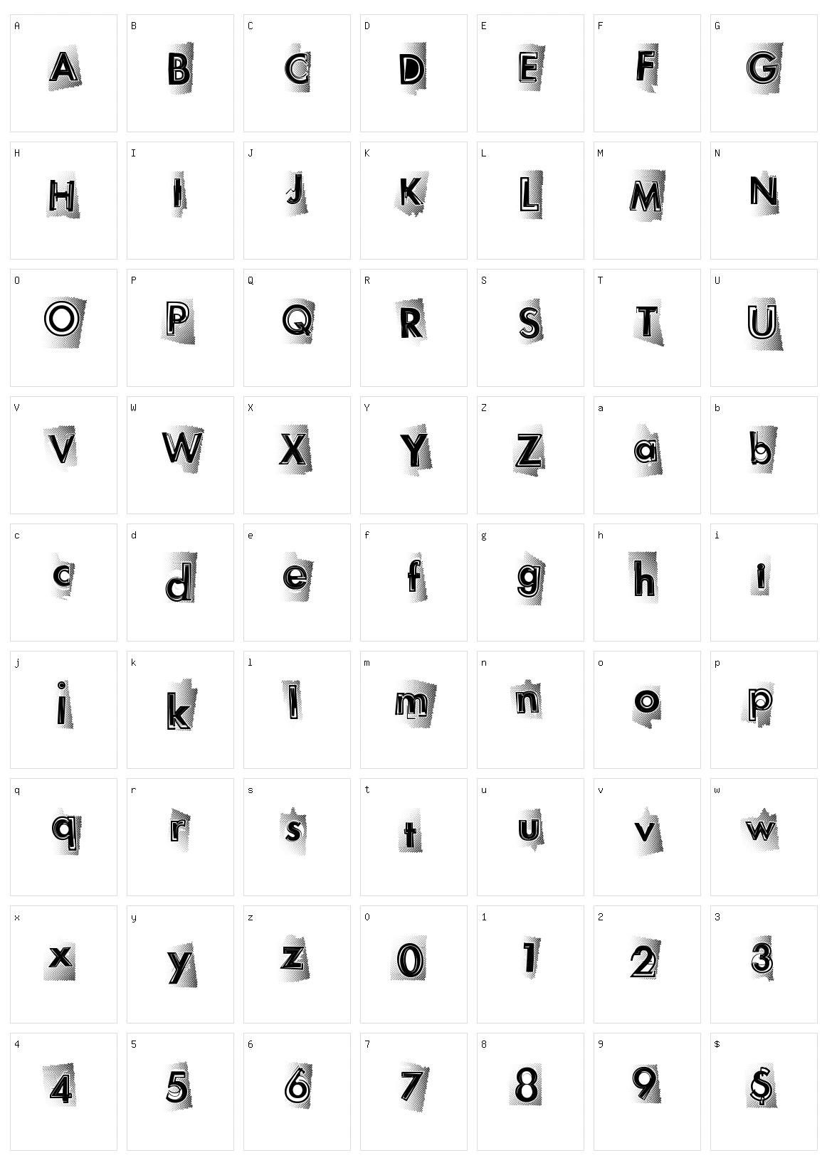 NewHighs Character Set