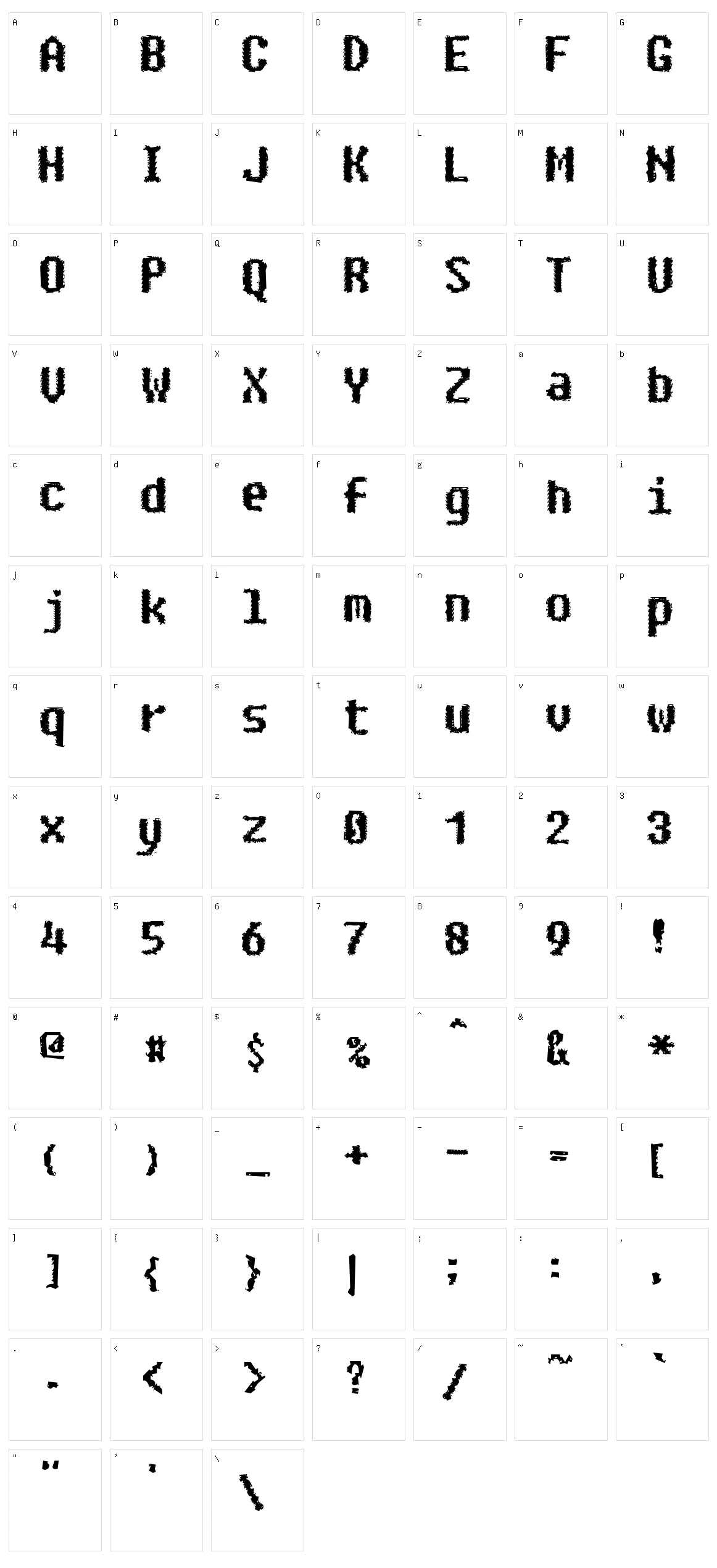 Paranoid Android Character Set