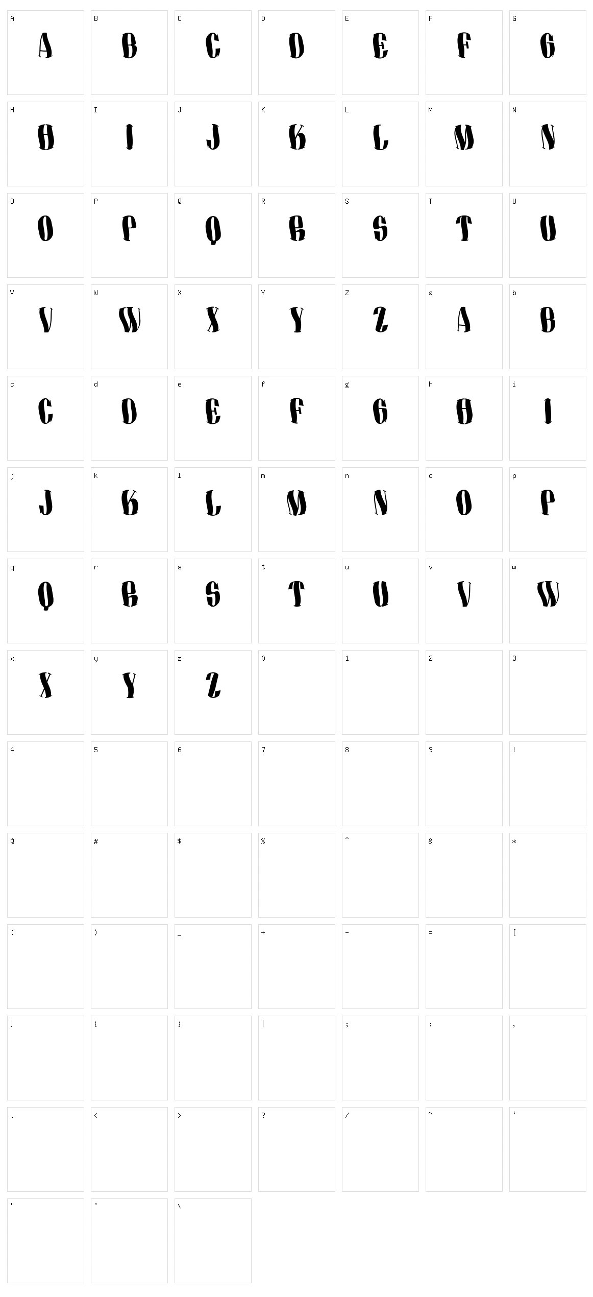 Partenza Character Set