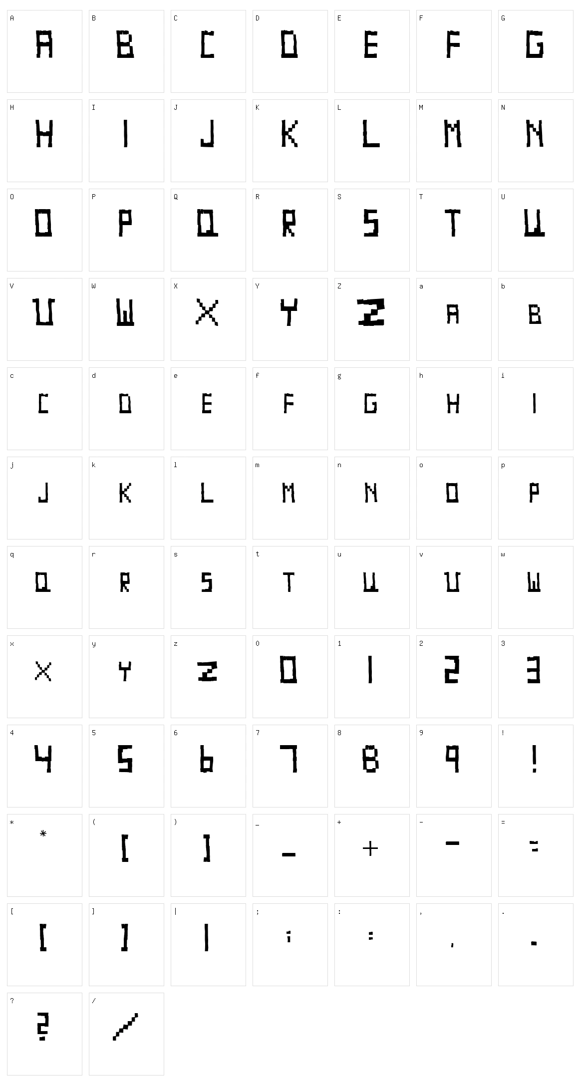 Paschitnow Sans Character Set