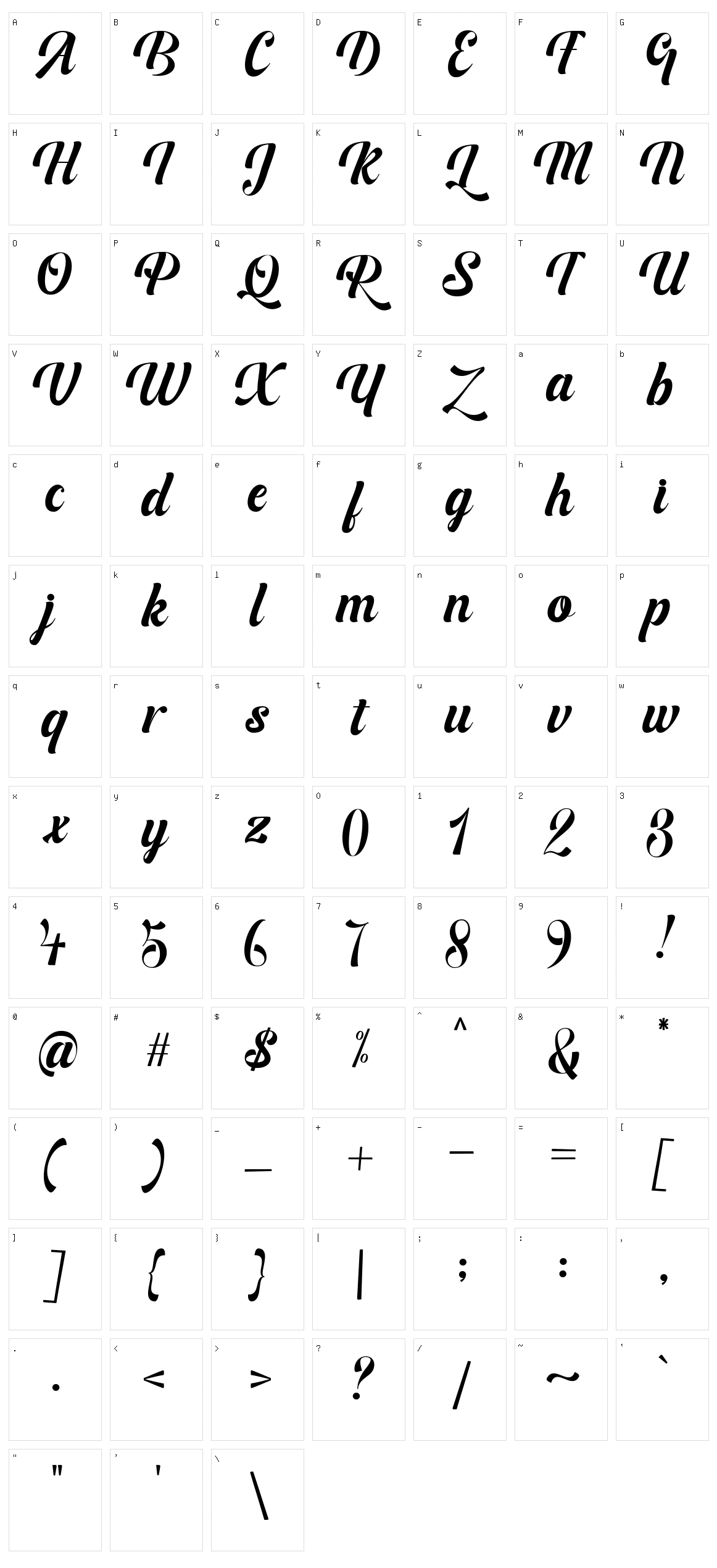 Bufally Character Set