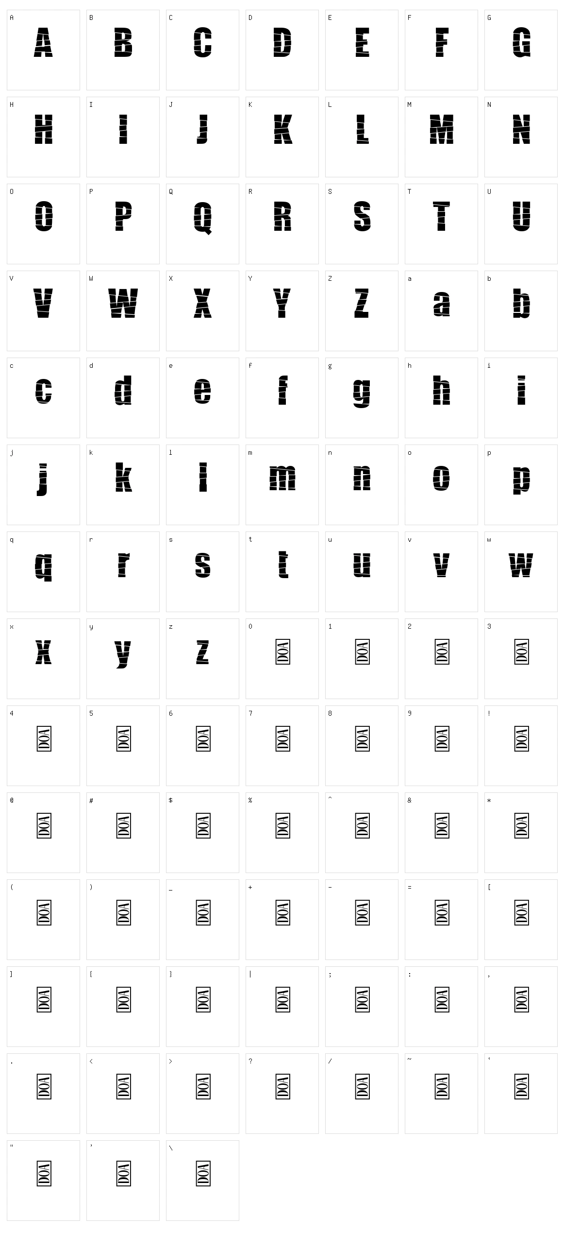 Pieces Character Set