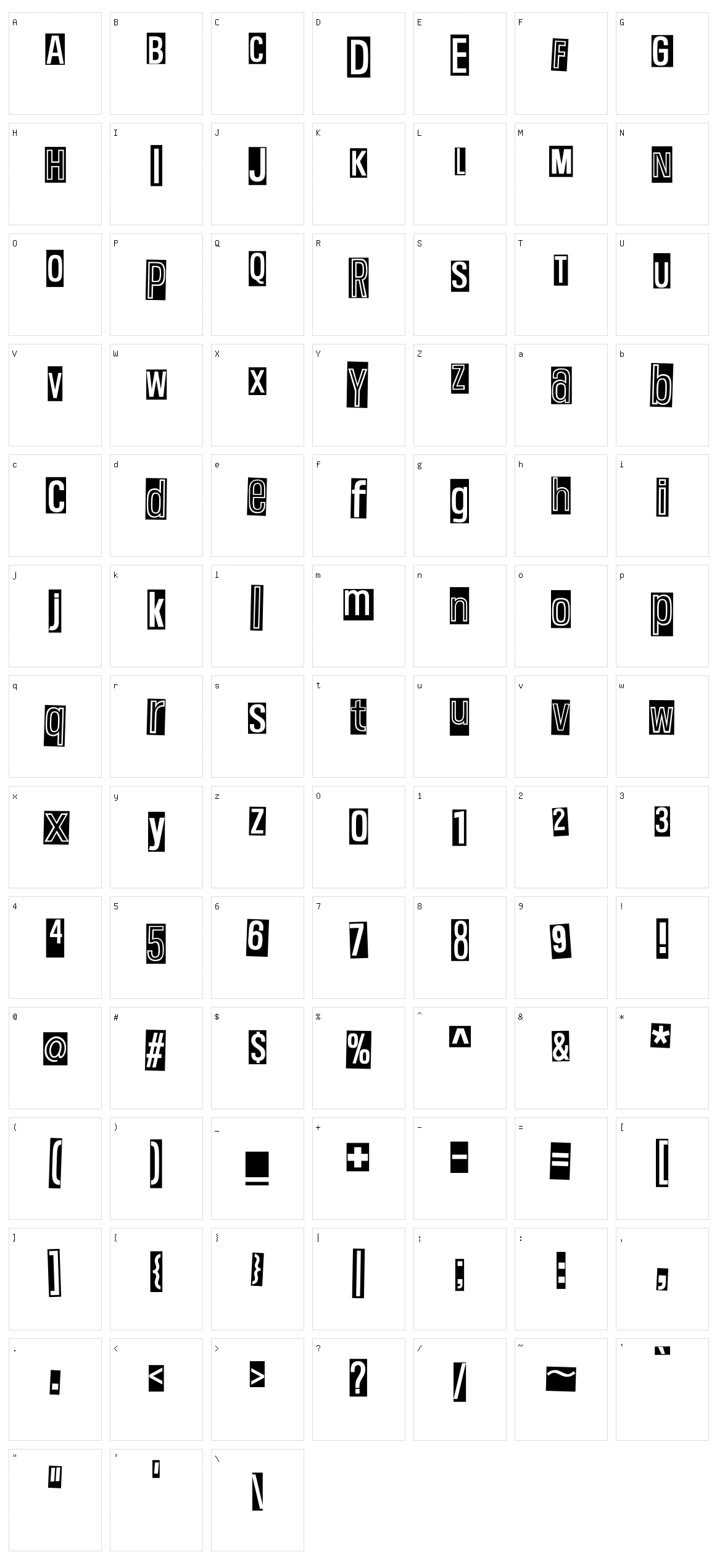 Pink Yellow Black Character Set