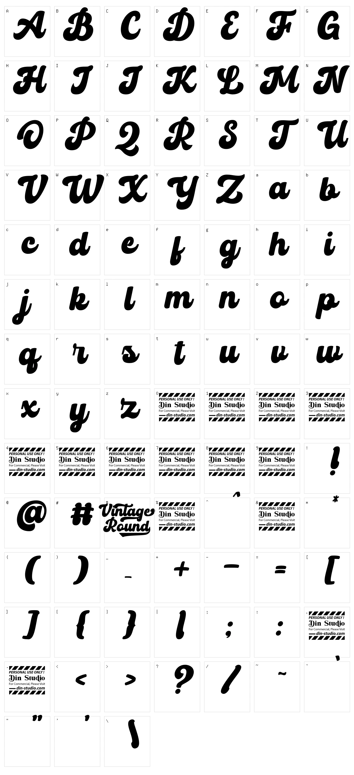 Vintage Round Character Set